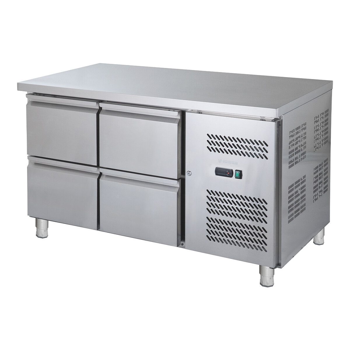 GastroHero Dönergrill Kühltisch Edelstahl GN 1/1 mit 4 Schubladen, 275 W