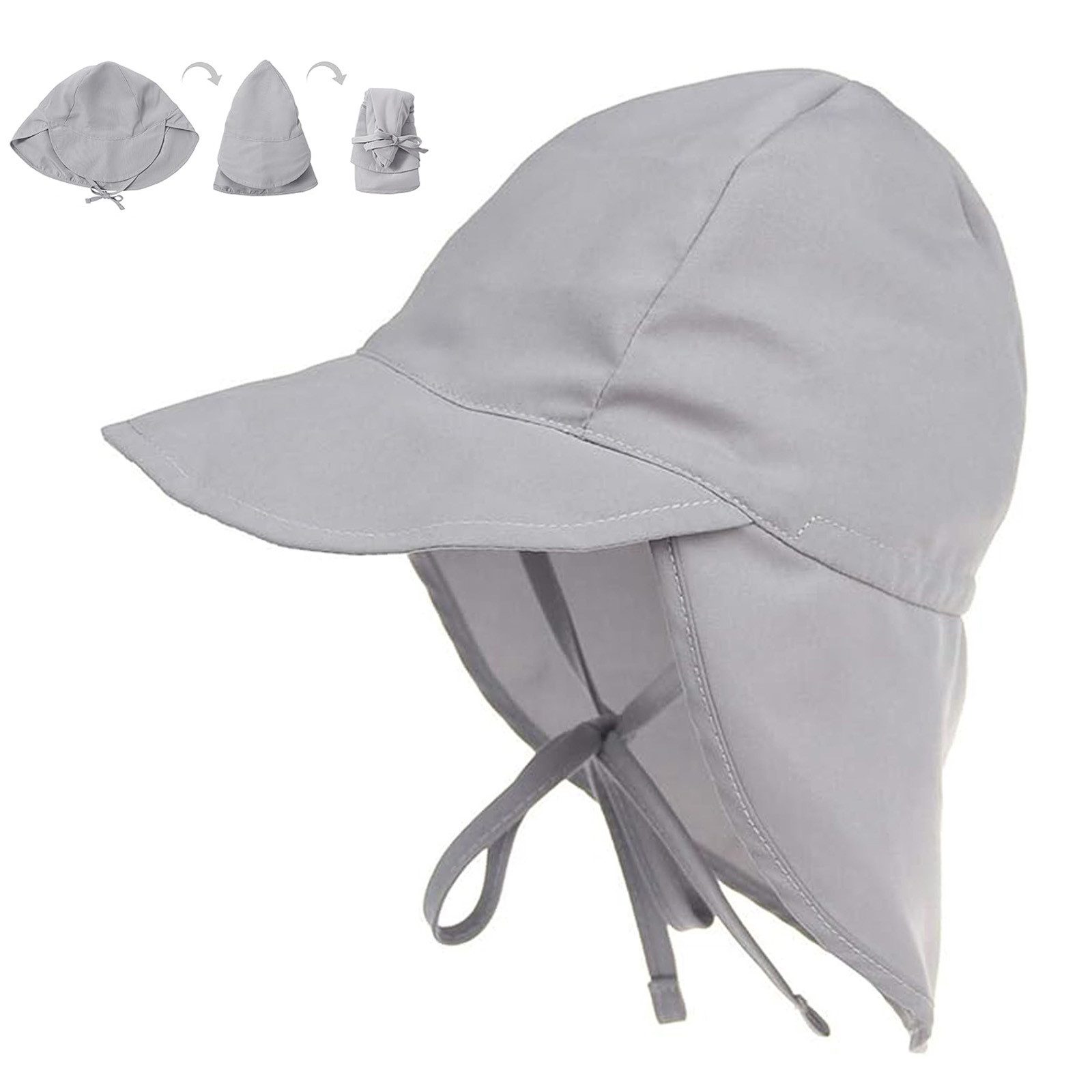 REDOM Schirmmütze Baby Sonnenhut Sonnenschutz Mütze mit verstellbare Kinnbänder (atmungsaktiver faltbar, 1-St., UV Sonnenschutz, leicht, hautfreundlich) für Strand Garten Park Outdoor Reise Mädchen Jungen