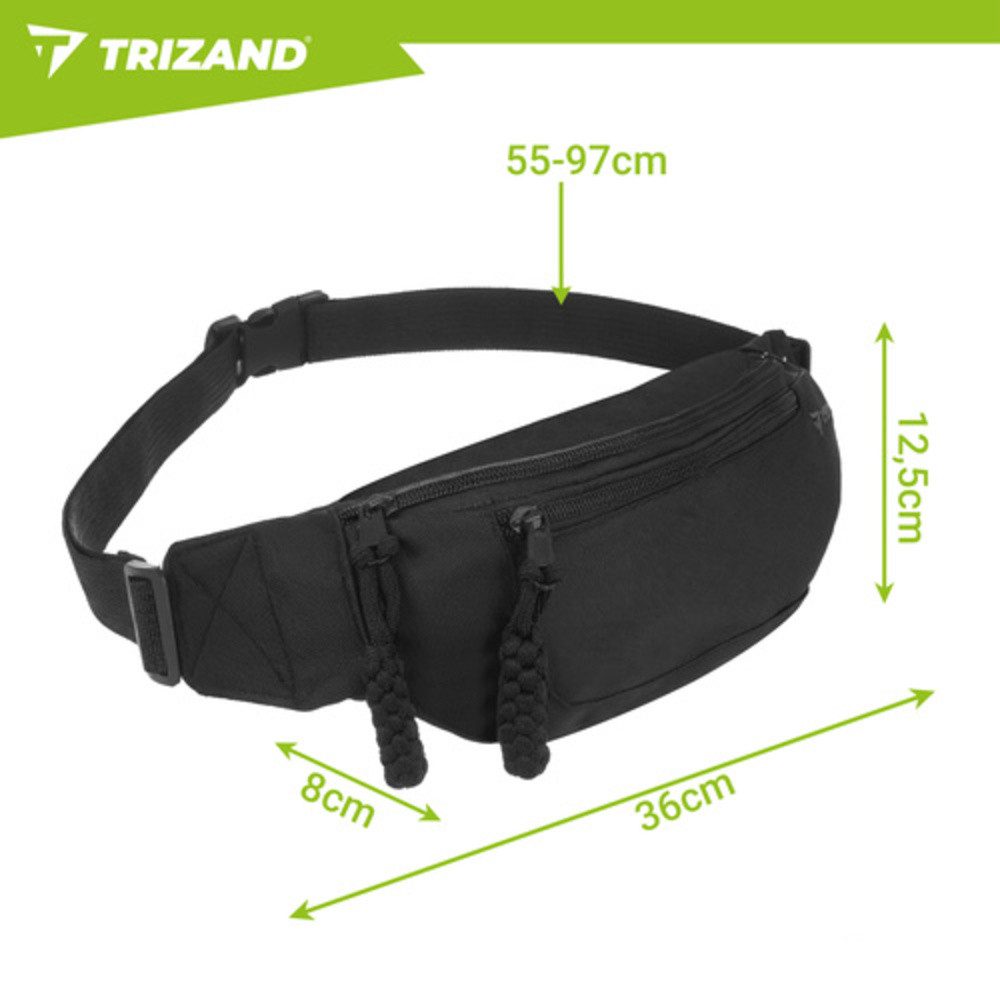 Trizand Bauchtasche Laufgürteltasche Sport-Bauchtasche (Spar-Set, 1-tlg., 2 Liter), Taillenumfang von etwa 90 bis 130 cm