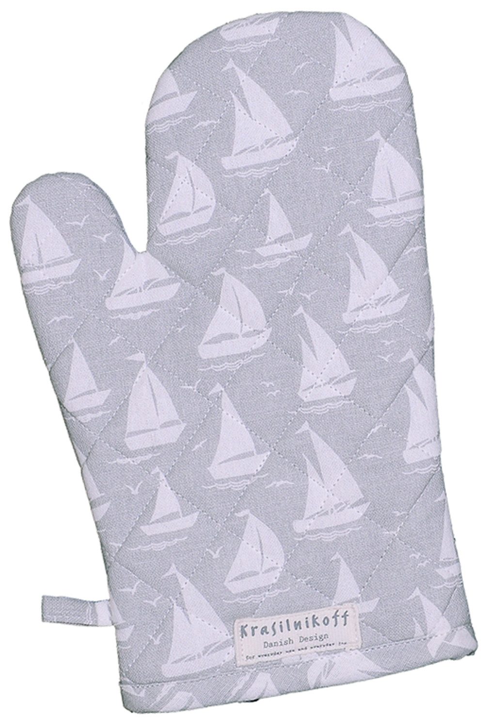 Krasilnikoff Topfhandschuhe Boats, (1-tlg., 1-teilig), Ofenhandschuh wattiert Größe: ca.18x30cm