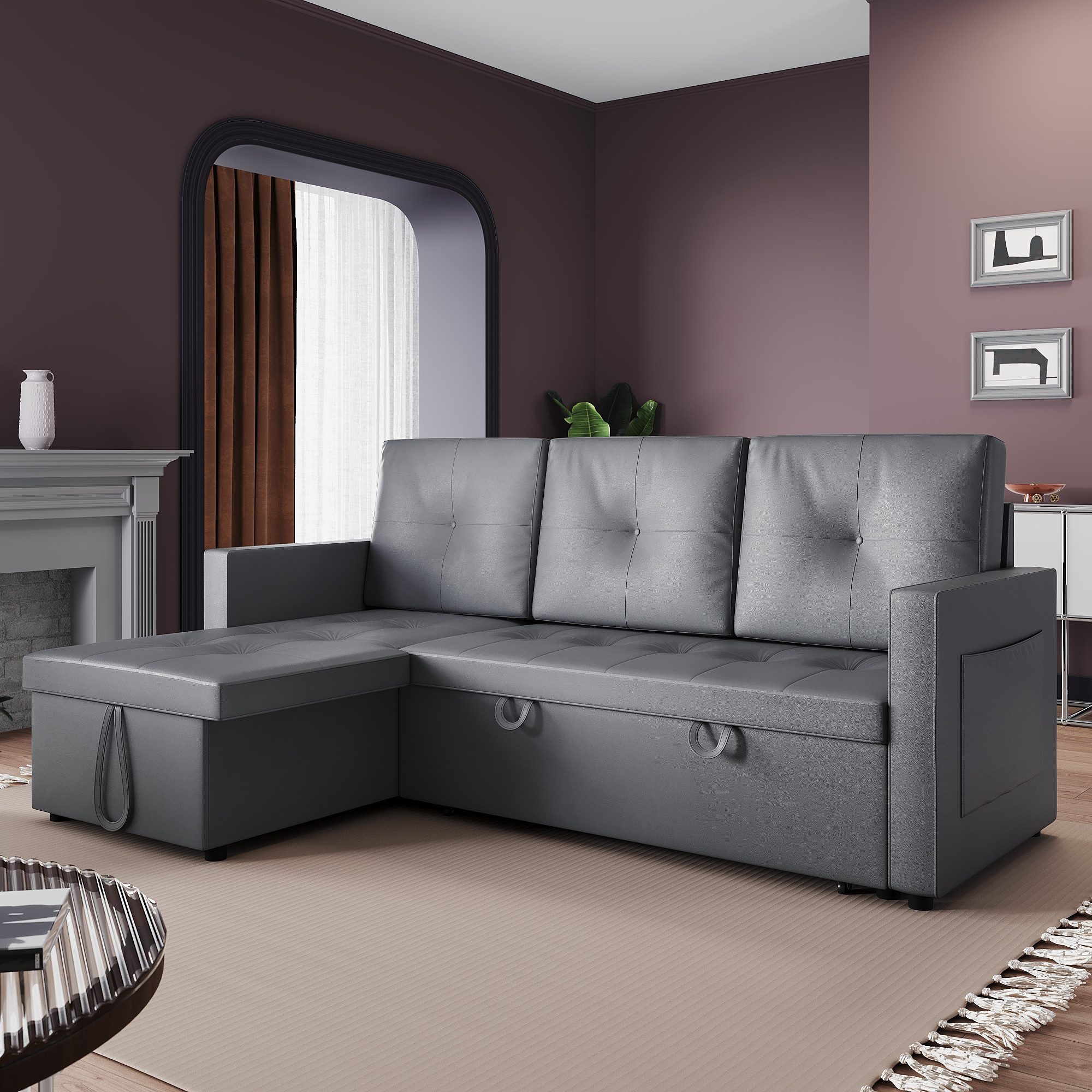 SONNI Schlafsofa Ecksofa, Schlafsofa mit Schlaffunktion, günstig online kaufen