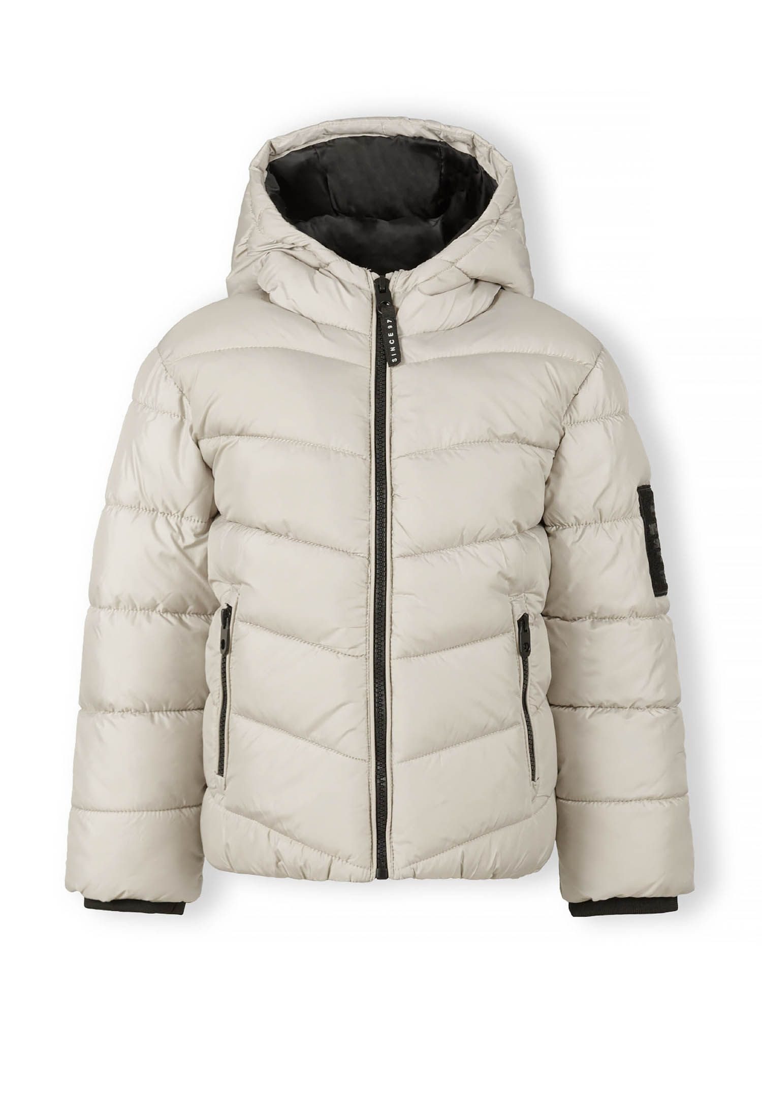 MINOTI Winterjacke Steppjacke mit Kapuze und reflektierendem Print  (2y-14y)