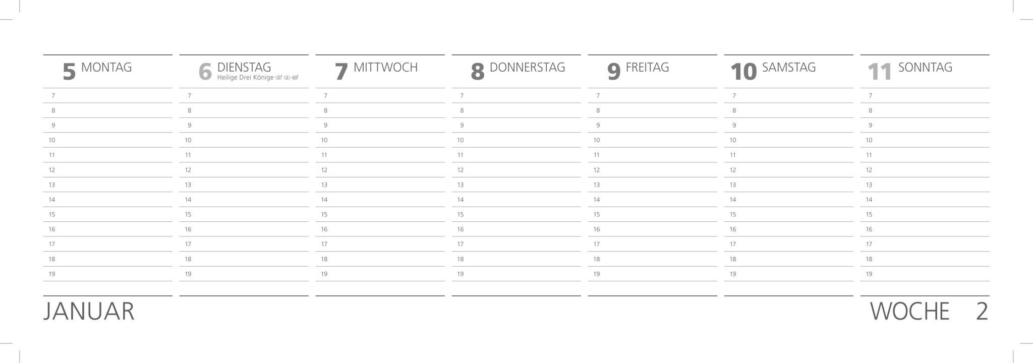 ADINA Tischkalender 2026 ADINA Großer Tischquerkalender XXL 42x13cm dunkelblau