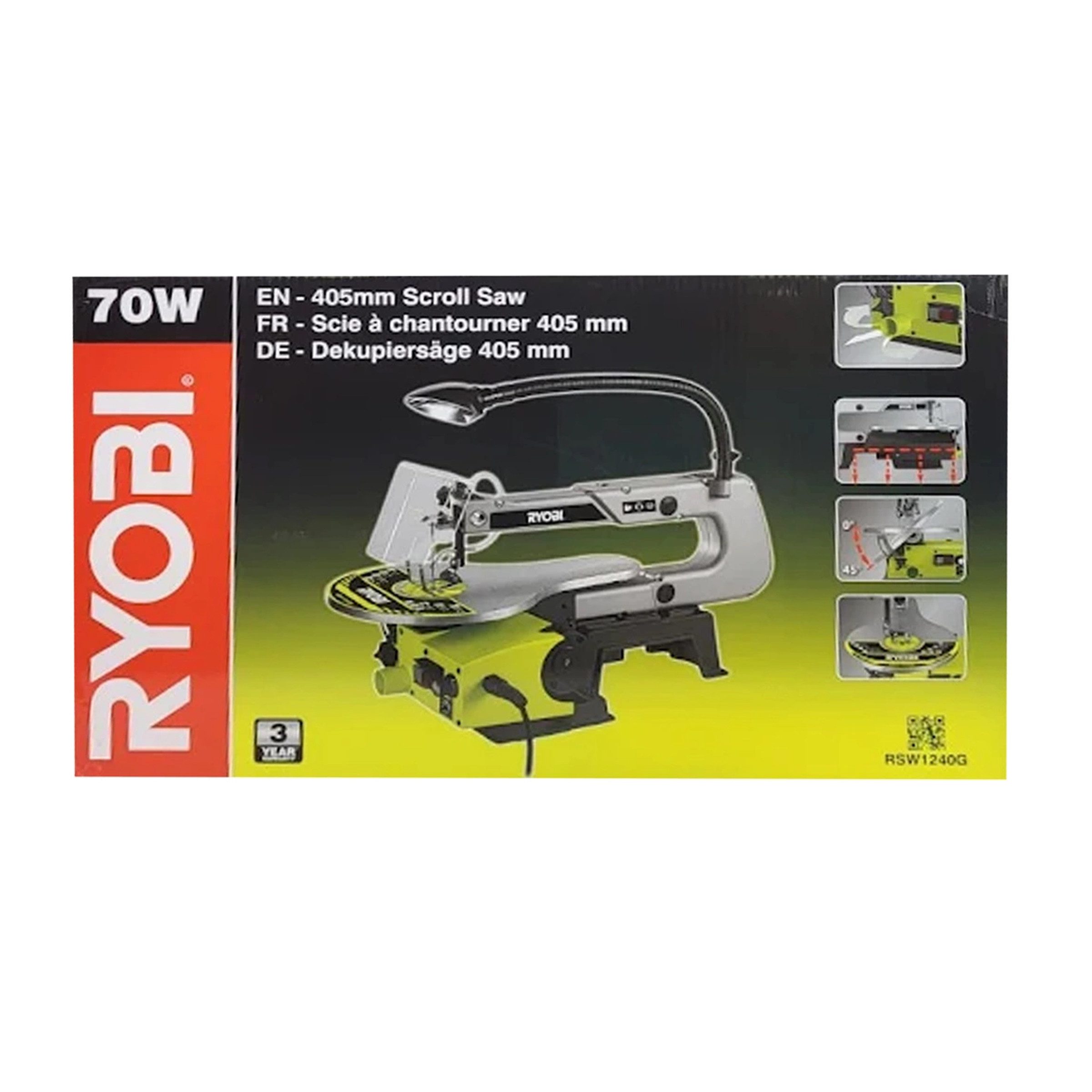 Ryobi Dekupiersäge Ryobi RSW1240G – Tisch-Dekupiersäge 70 W für präzise DIY-Schnitte, 1-St.