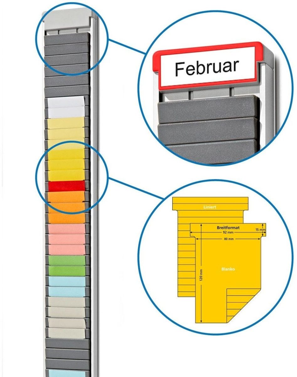 Ultradex Wandtafel T-Kartentafel flexible Version BxH 84x510mm schmal