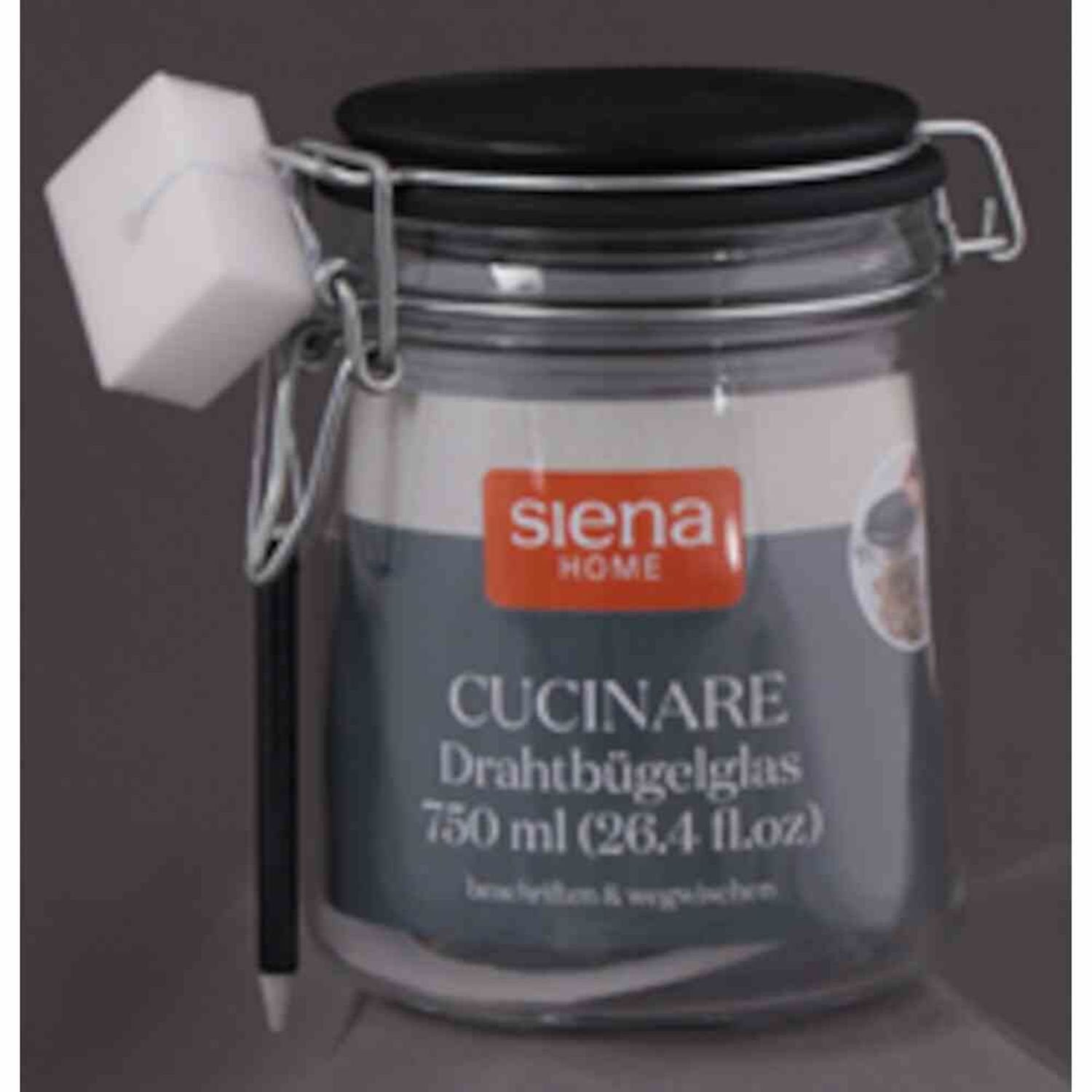 Vorratsdose Schwamm, "Cucinare" Glas 750 Stift Home ml mit & Siena Drahtbügel-Glas