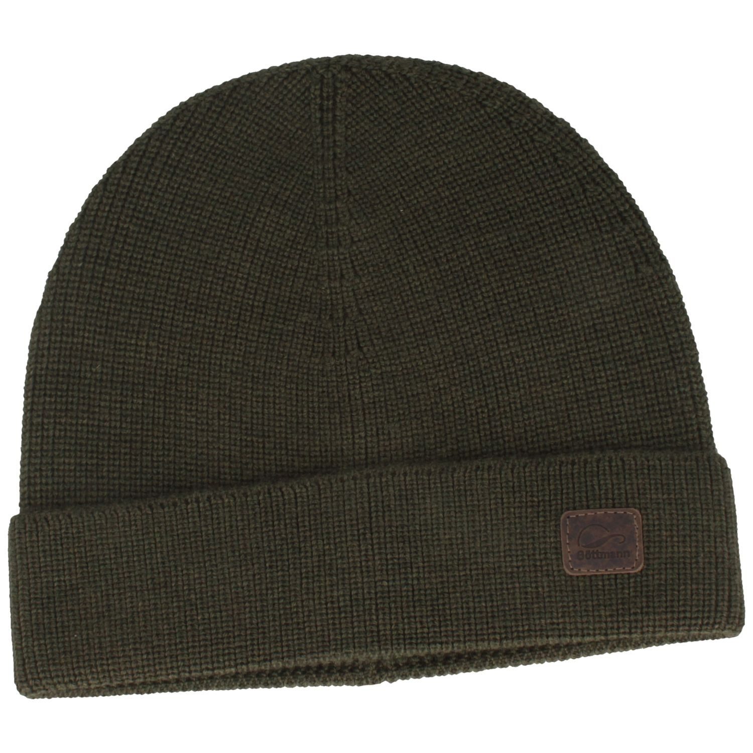 Göttmann Strickmütze einfarbig mit Umschlag aus 100% Wolle