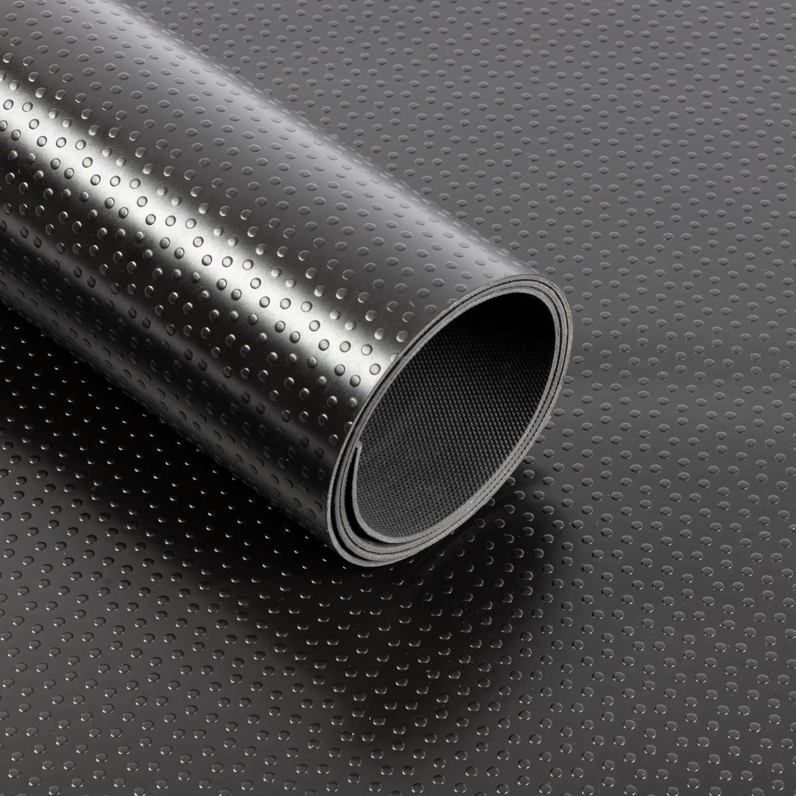 Karat Bodenschutzmatte PVC-Bodenbelag Punkte, Schwarz, Universell einsetzbar, verschiedene Größen