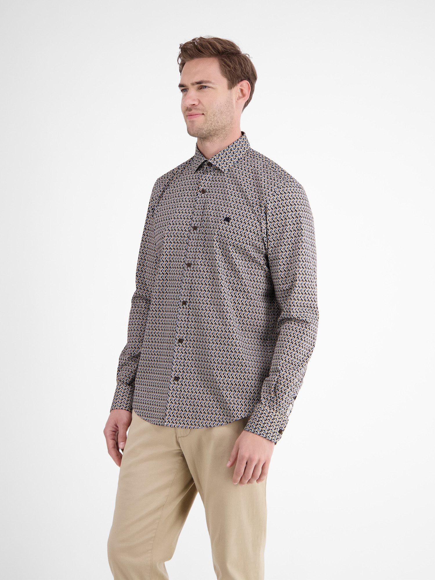 LERROS Langarmhemd LERROS Poplinhemd mit Stretchanteil