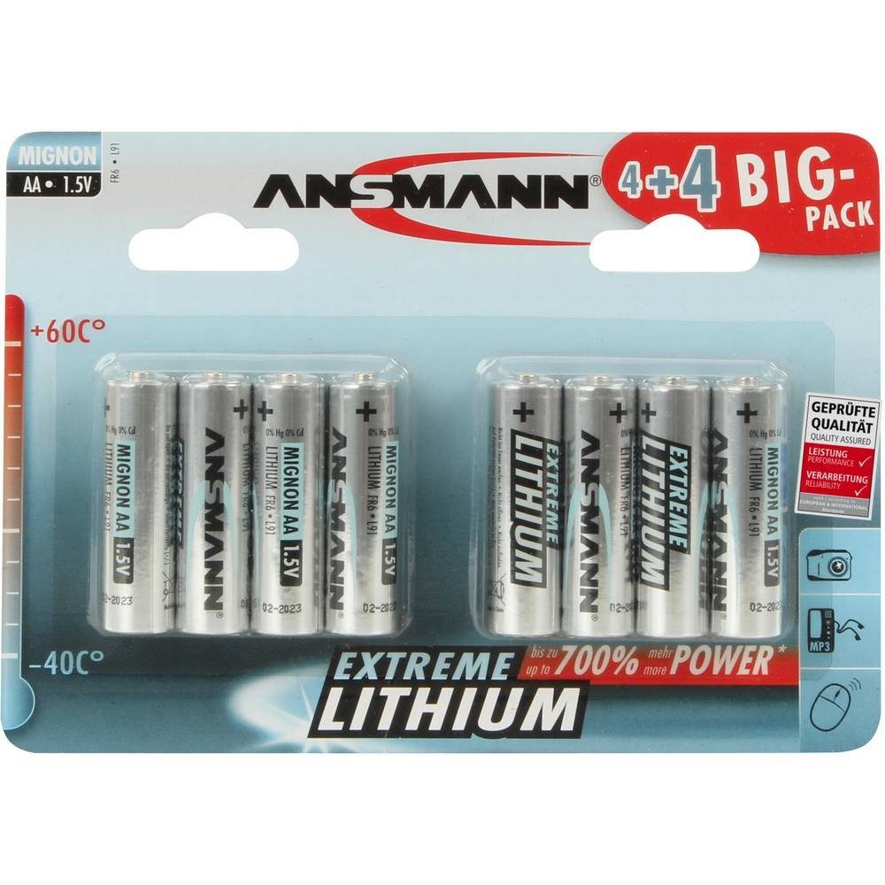 ANSMANN® Mignon Lithium-Batterie Extreme Akku