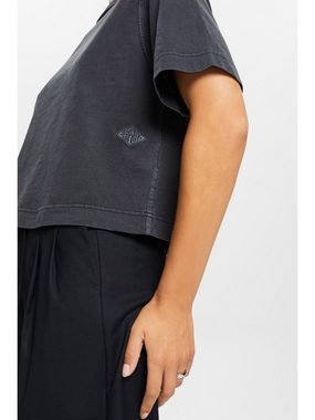 Esprit 3/4-Arm-Shirt Baumwoll-T-Shirt im Boxy-Stil