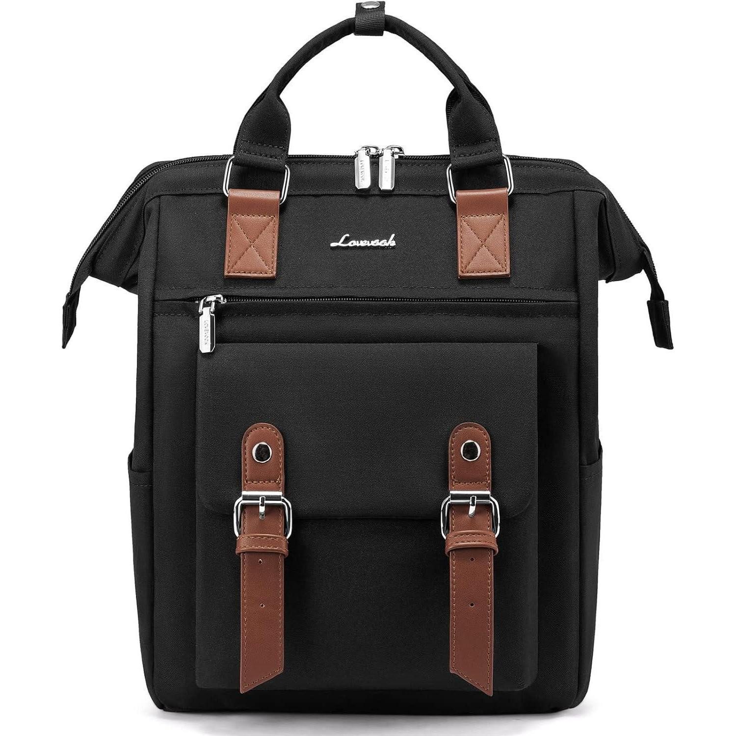 LuxusKollektion Cityrucksack Damen Rucksack Klein Wasserdicht Cityrucksack Elegant Schwarz