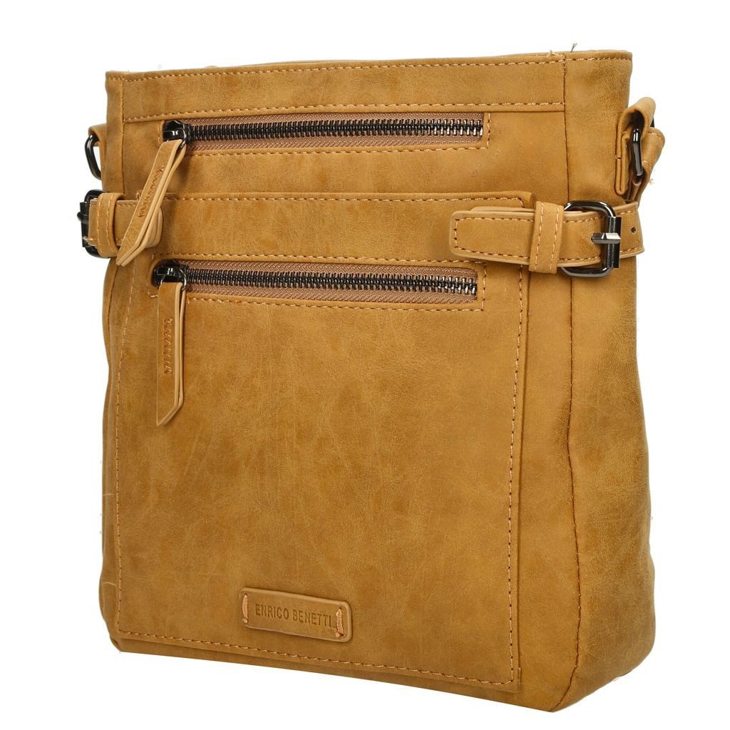 Christian Wippermann Umhängetasche Damen Tasche Schultertasche Umhängetasche Crossover Bag (einzeln), Leder Optik Handtasche Schwarz
