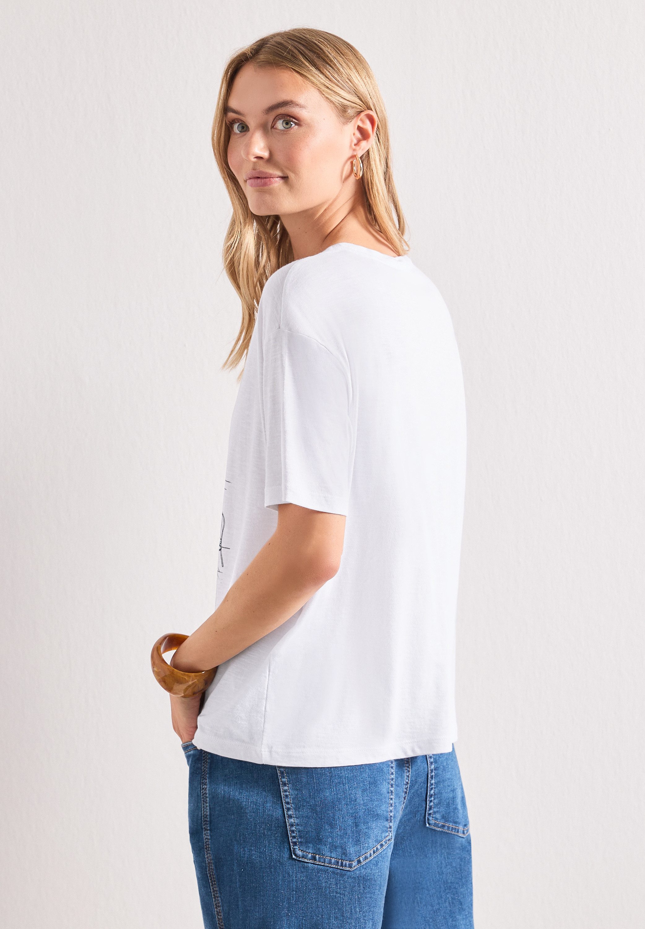STREET ONE Rundhalsshirt Sommershirt mit Frontprint