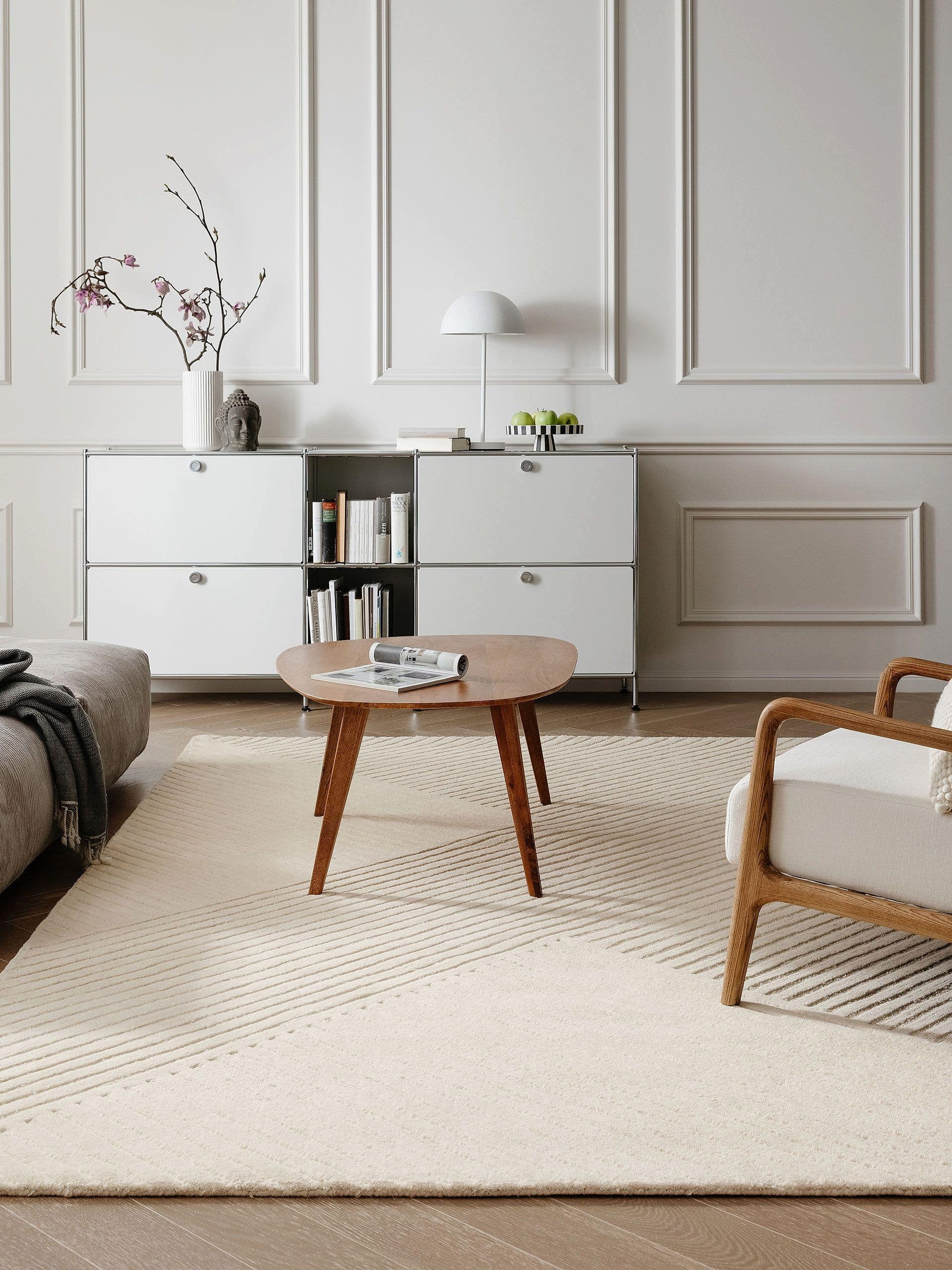 benuta Wollteppich Yanis, rechteckig, Höhe: 21 mm, Kunstfaser, Berber, Ethno-Style, Wohnzimmer