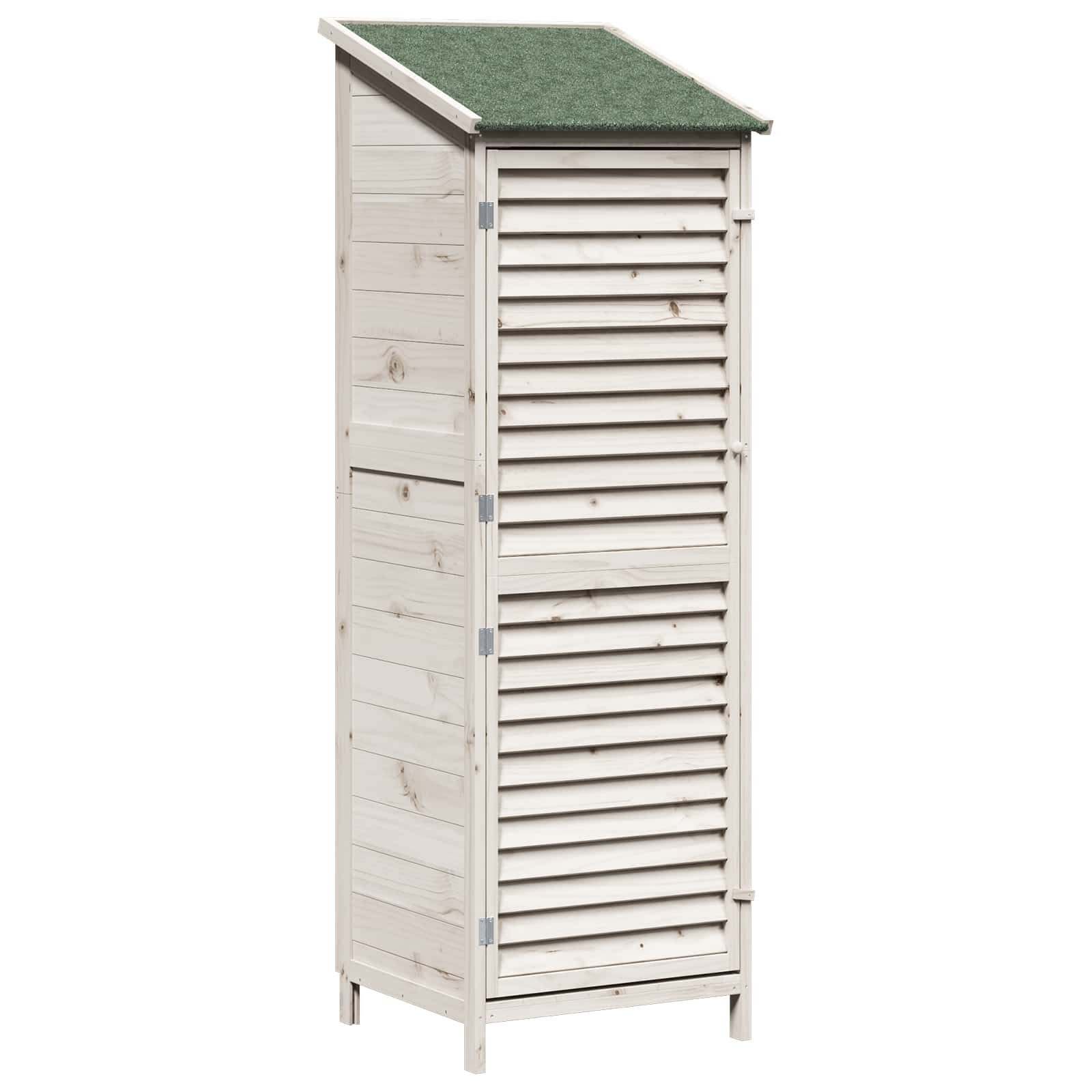 vidaXL Garten Shed Weiß 59 x 56 x 176 cm Massivholz aus Fichte
