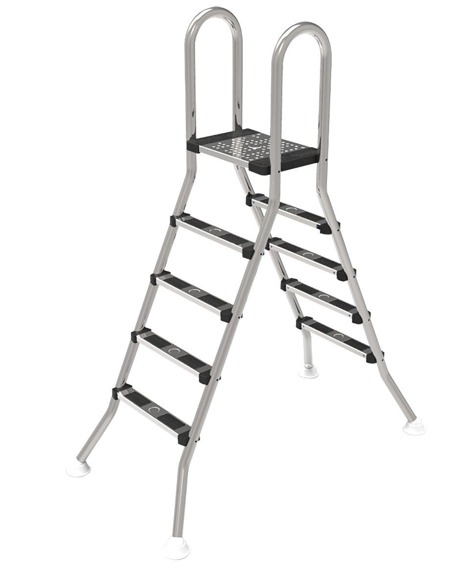 Caribia Poolleiter Edelstahl CARIBIC XXL Hochbeckenleiter Leiter Edelstahlleiter Treppe