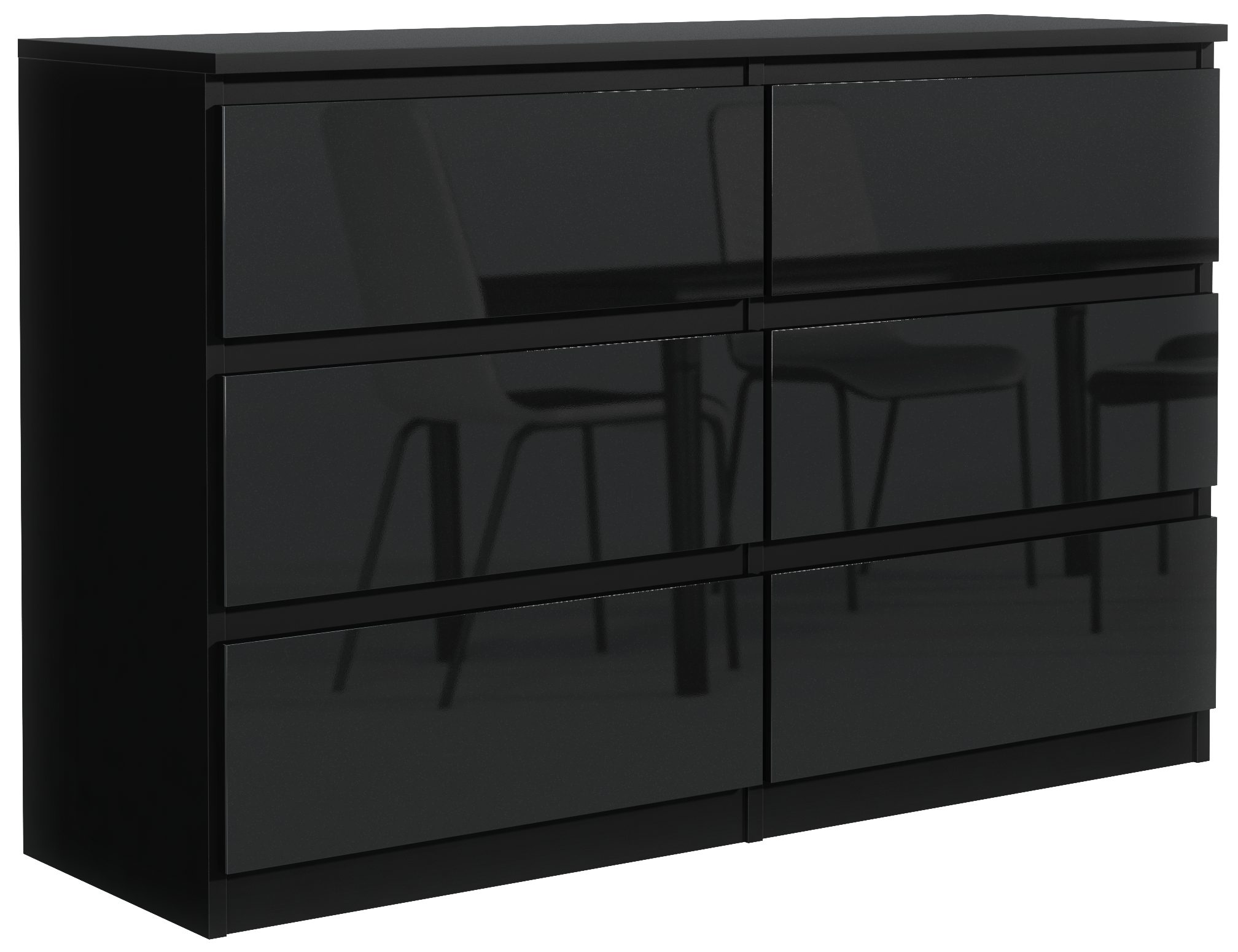 MAGOWA Schubkastenkommode Kommode 140cm - moderne Kommode mit 6 Schubladen für viel Stauraum, Breite 140 cm - Tiefe 39 cm - Höhe 79 cm