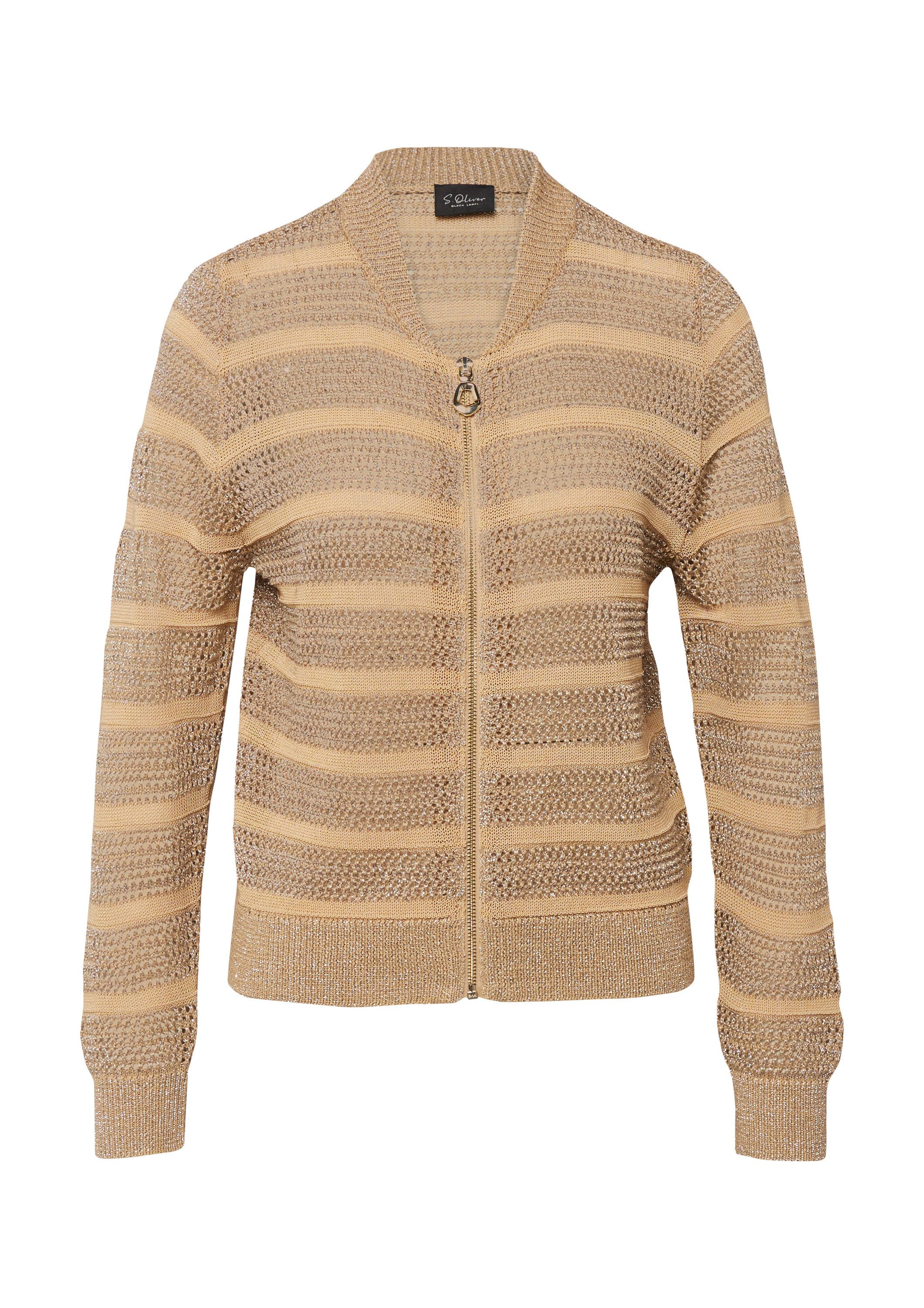 s.Oliver Cardigan Strickjacke Strickjacke mit Glitzergarn und Pailletten