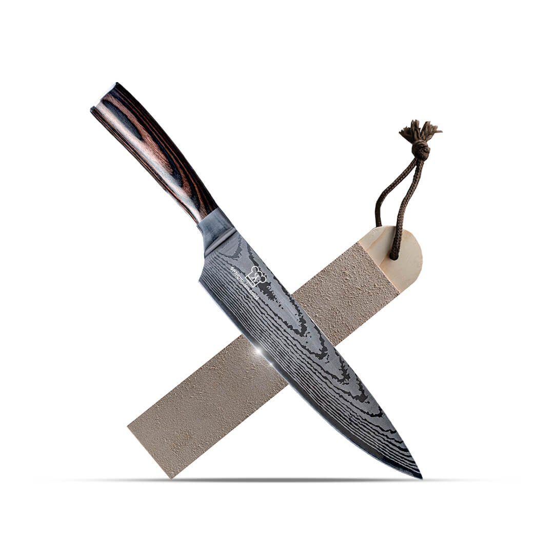 Küchenkompane Messerschärfer Abziehleder für Küchenmesser Handgefertigt aus - Rindsleder