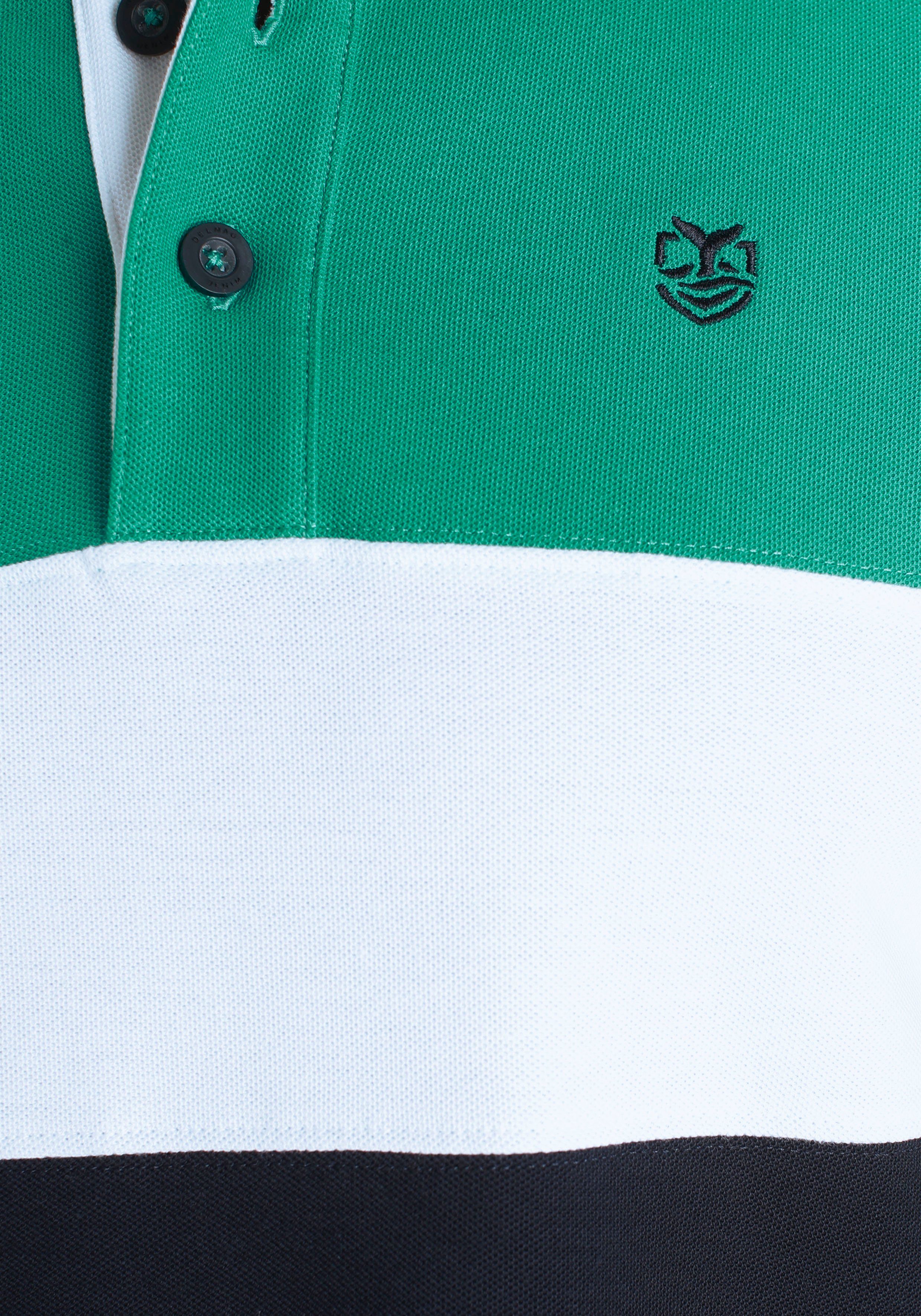 DELMAO Poloshirt Kurzarm, Regular Fit, mit Colorblocking-Design