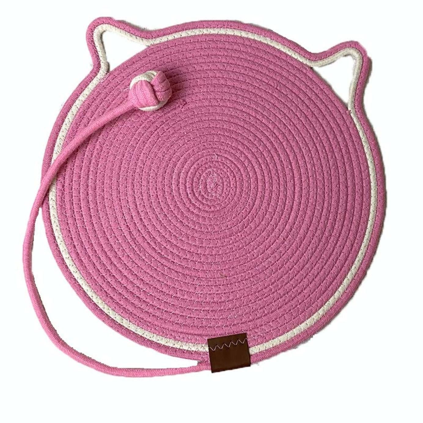 Kratzmatte mit Baumwollkugel Spielzeug & Katzenohr-Design, Robuste kratzwand