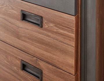 Furn.Design Garderobenschrank Auburn (Schuhschrank in Eiche Sterling mit Matera grau, 70 x 202 cm) Industrial Design