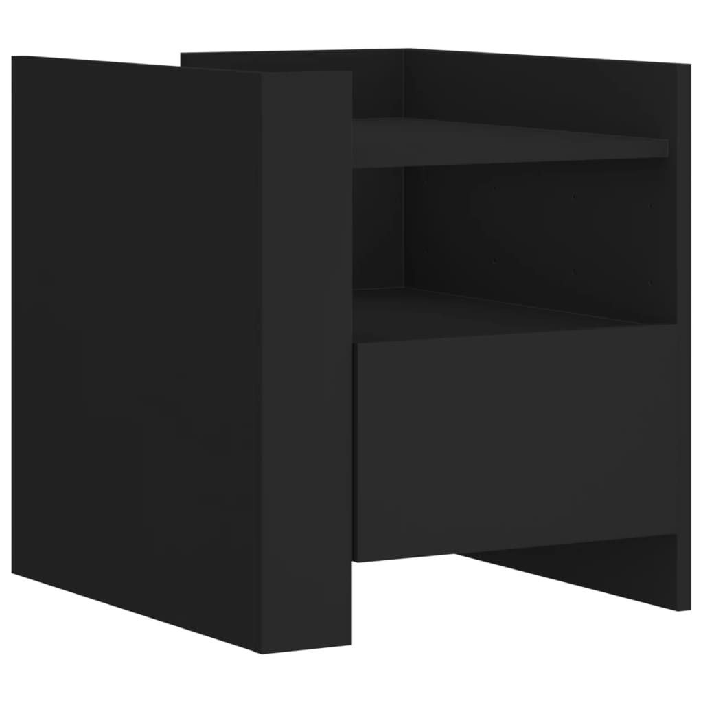 Nachttisch Nachttisch Schwarz 45x50x50 cm Holzwerkstoff