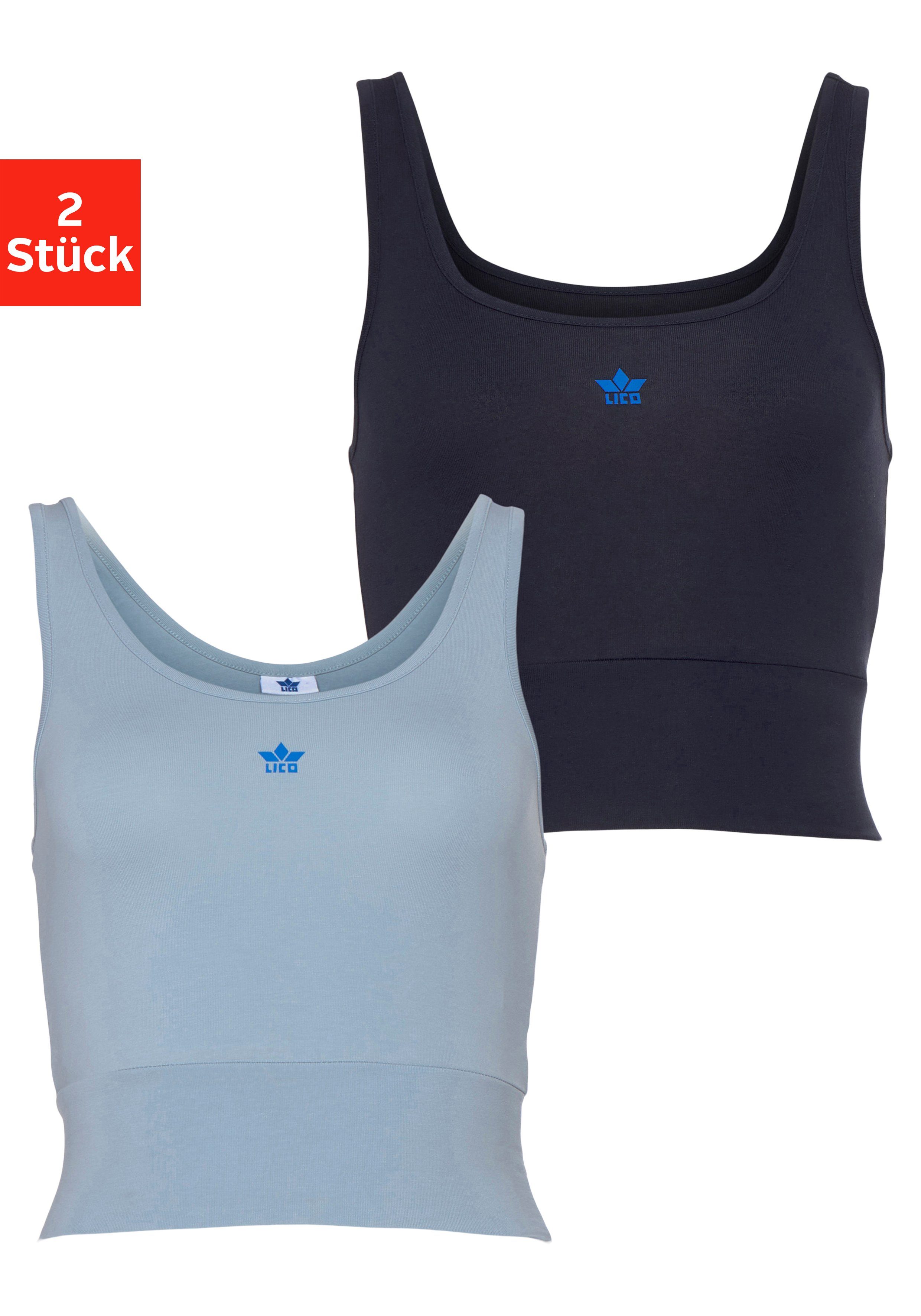 Lico Funktionsshirt (2er-Pack) im Doppelpack, Loungewear hellblau, navy | Funktionsshirts