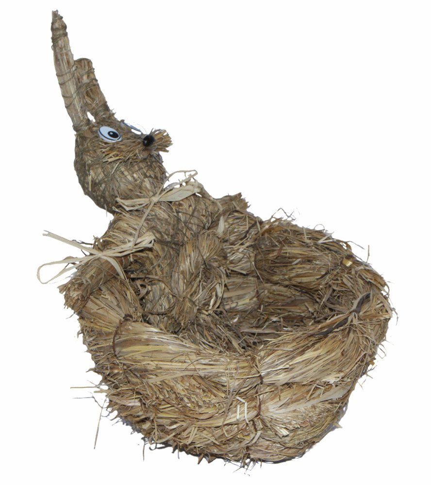 JS GartenDeko Osterfigur Deko Heufigur Hasenkorb zum Dekorieren H 18 cm Osterdeko Osterfigur