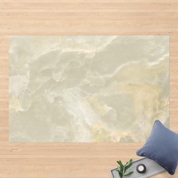 Teppich Vinyl Wohnzimmer Schlafzimmer Flur Küche 3D Steinoptik Marmor, Bilderdepot24, rechteckig - beige glatt, nass wischbar (Küche, Tierhaare) - Saugroboter & Bodenheizung geeignet