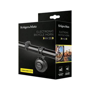 Krüger & Matz Fahrradklingel KM0945, Wiederaufladbarer Akku [USB]; 5 Lautstärke-Stufen [max. 100 dB]; 4 Tonsignale; IP65