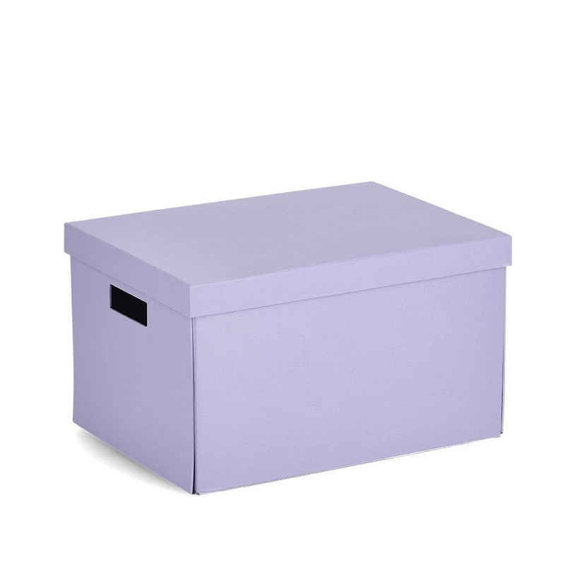 Zeller Present Aufbewahrungskorb Aufbewahrungsbox, recycelt. Karton, flieder, ca. 25 x 35 x 20 cm