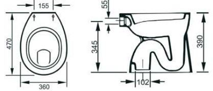 CORNAT Tiefspül-WC Cornat Komplett-Stand-Tiefspül-WC inkl. WC-Sitz