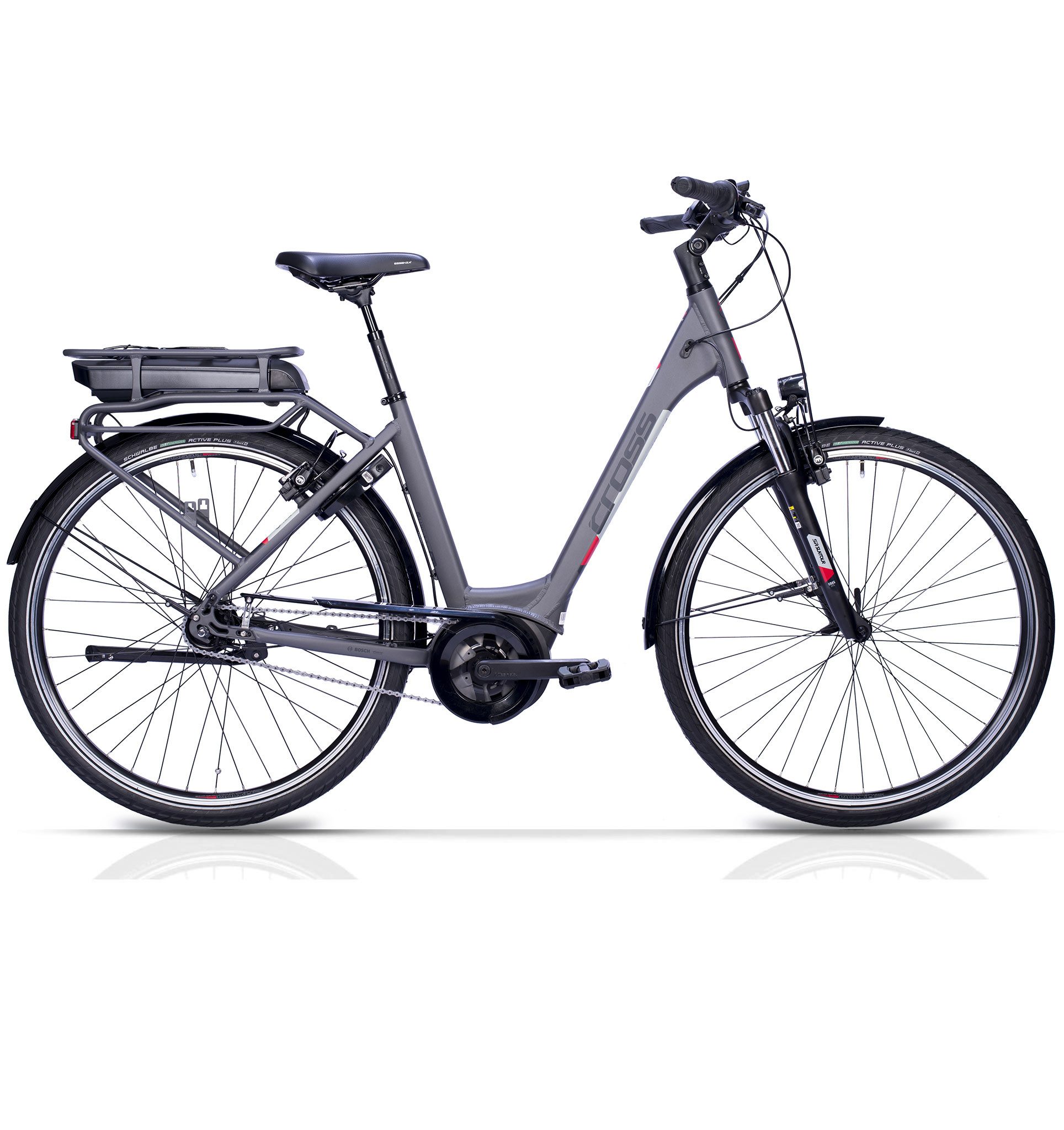 Airtracks E-Bike Cityrad 28" E-Bike Damen City Fahrrad V-Tron RACK BOSCH ACTIVE LINE, 7 Gang SHIMANO NEXUS 7 mit Rücktrittbremse Schaltwerk, Nabenschaltung, Mittelmotor, 400 Wh, WAVE Trekking Fahrrad Tiefeinsteiger Low Step 45 50 55cm