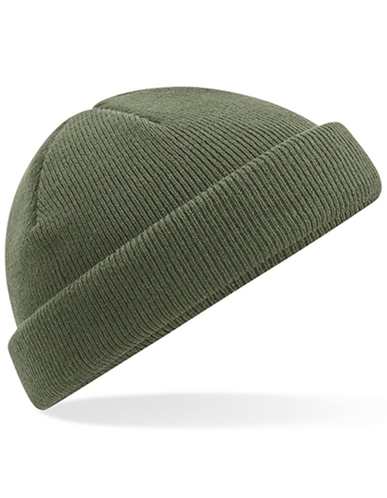 Angenehmes Fisherman Design Beanie Recycelter Polyester. Green Olive Goodman aus Tragegefühl Mini Beanie