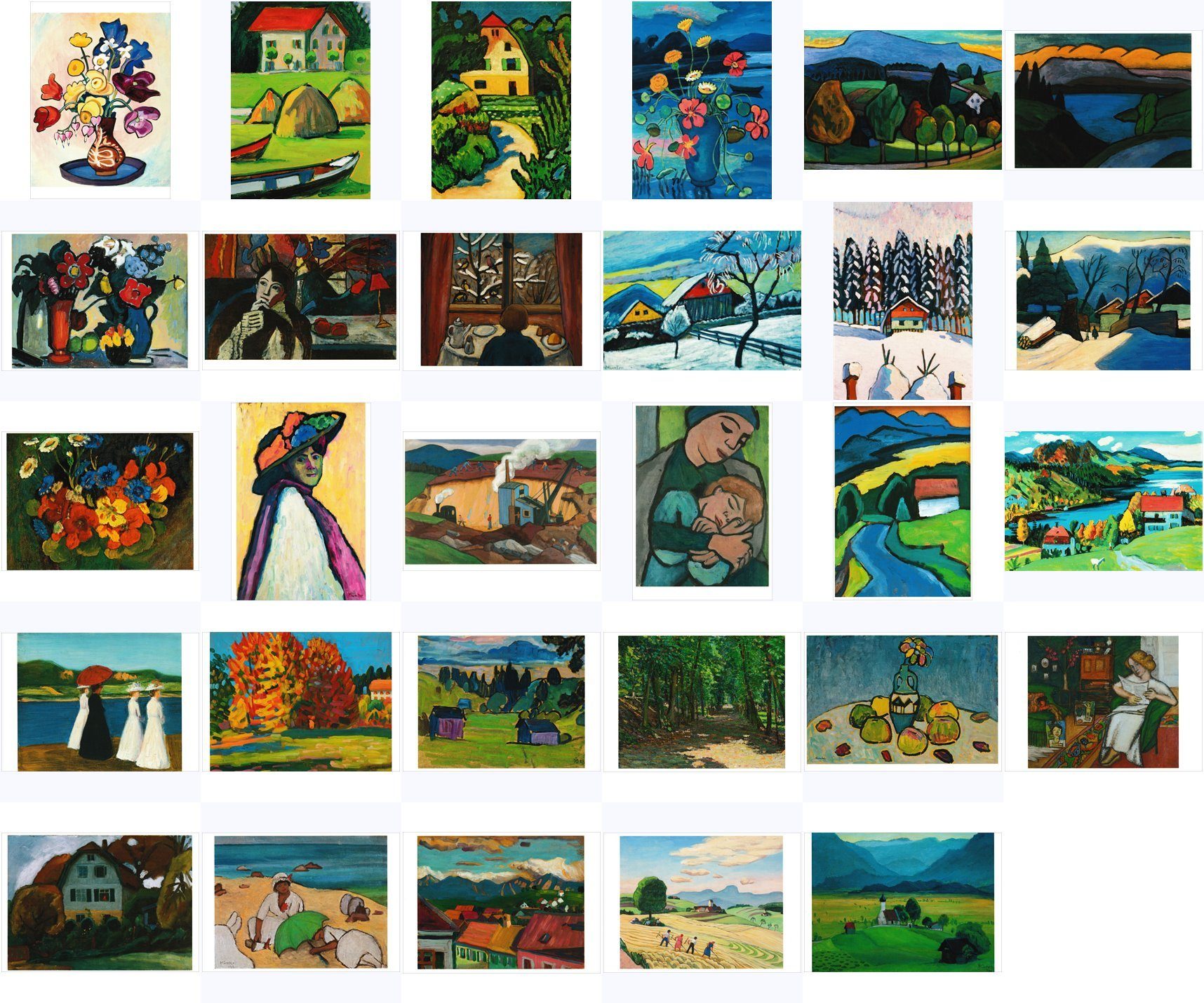 Postkarte Kunstkarten-Komplett-Set Gabriele Münter