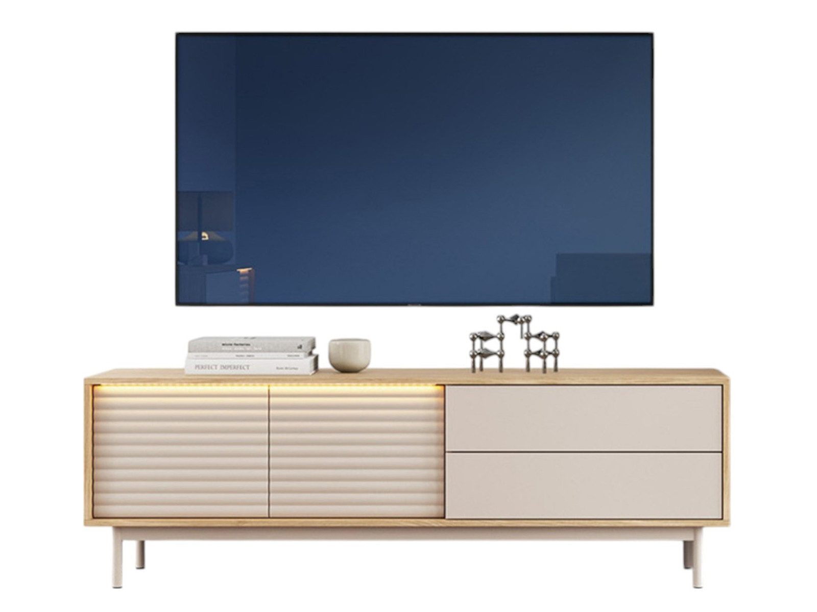 Compleo TV-Schrank mit 2 Schubladen Kaschmir, günstig online kaufen