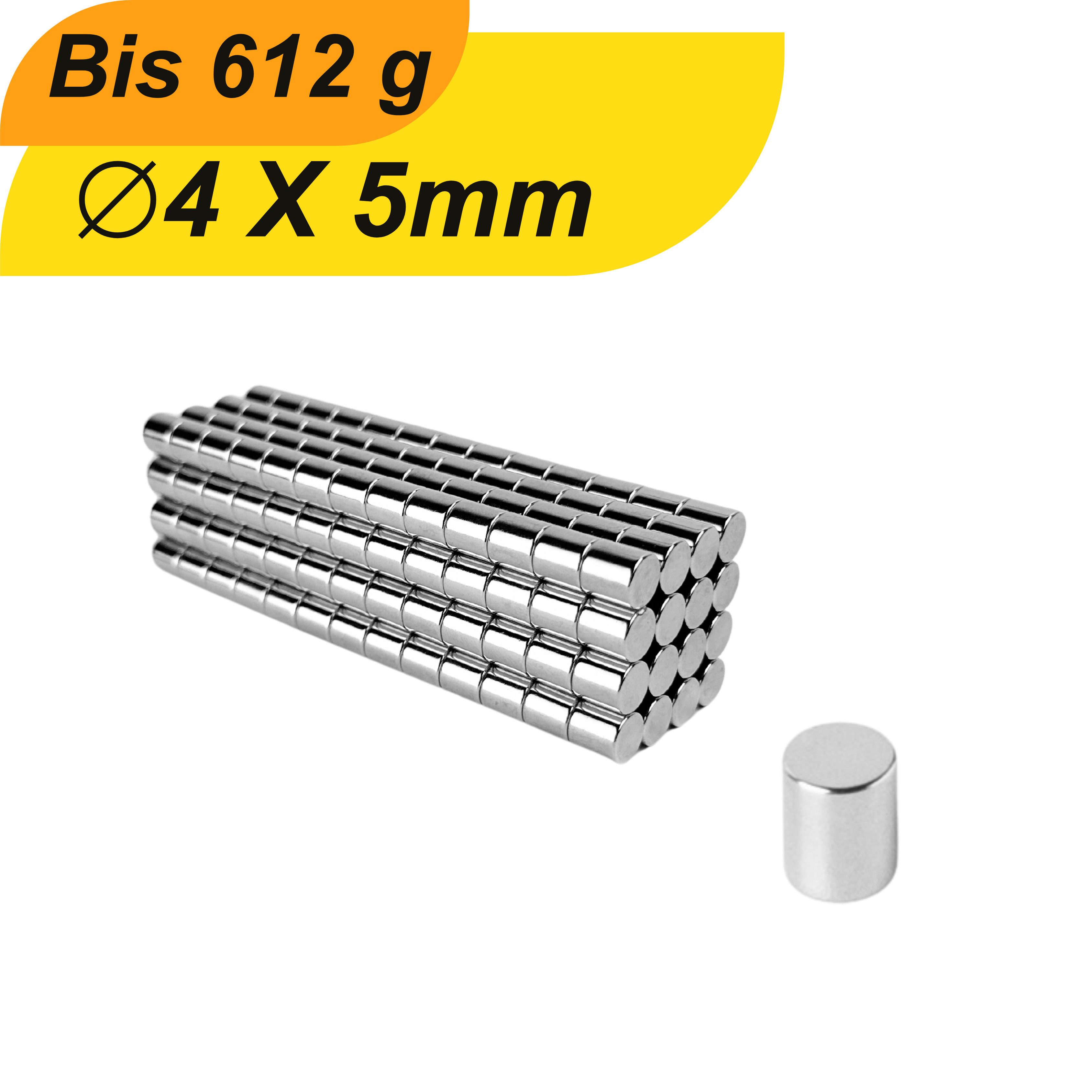 Magnet Neodym Magnet 4mm x 5mm Supermagnete hohe Haftkraft Scheibenmagnet