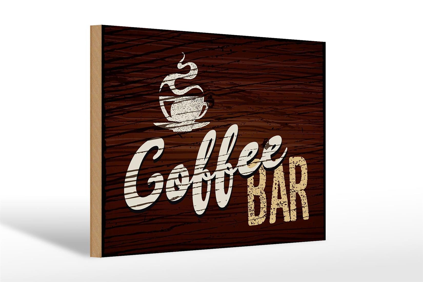 Holzbild Spruch 30x20cm Coffee Bar