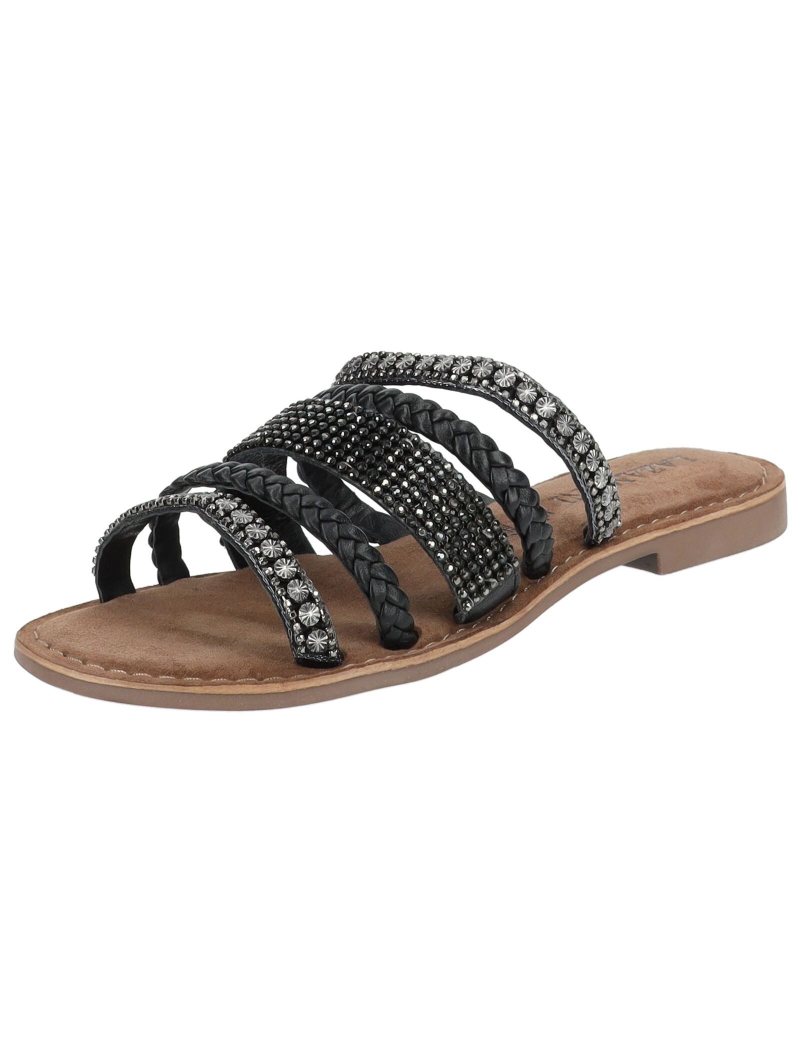 Lazamani Lazamani Pantoletten Leder/Textil Pantolette