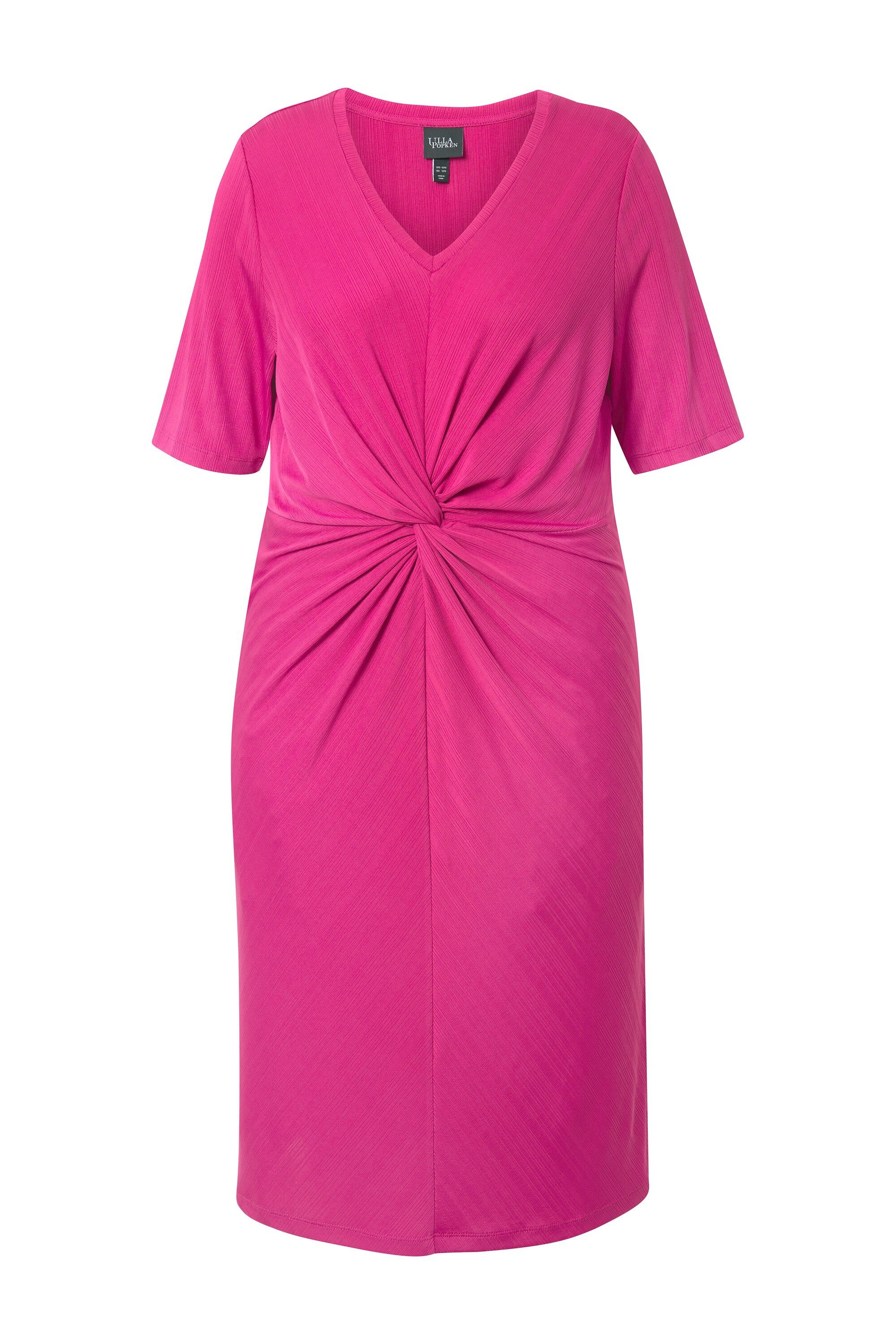 Ulla Popken Jerseykleid Jerseykleid drapiert V-Ausschnitt Halbarm günstig online kaufen