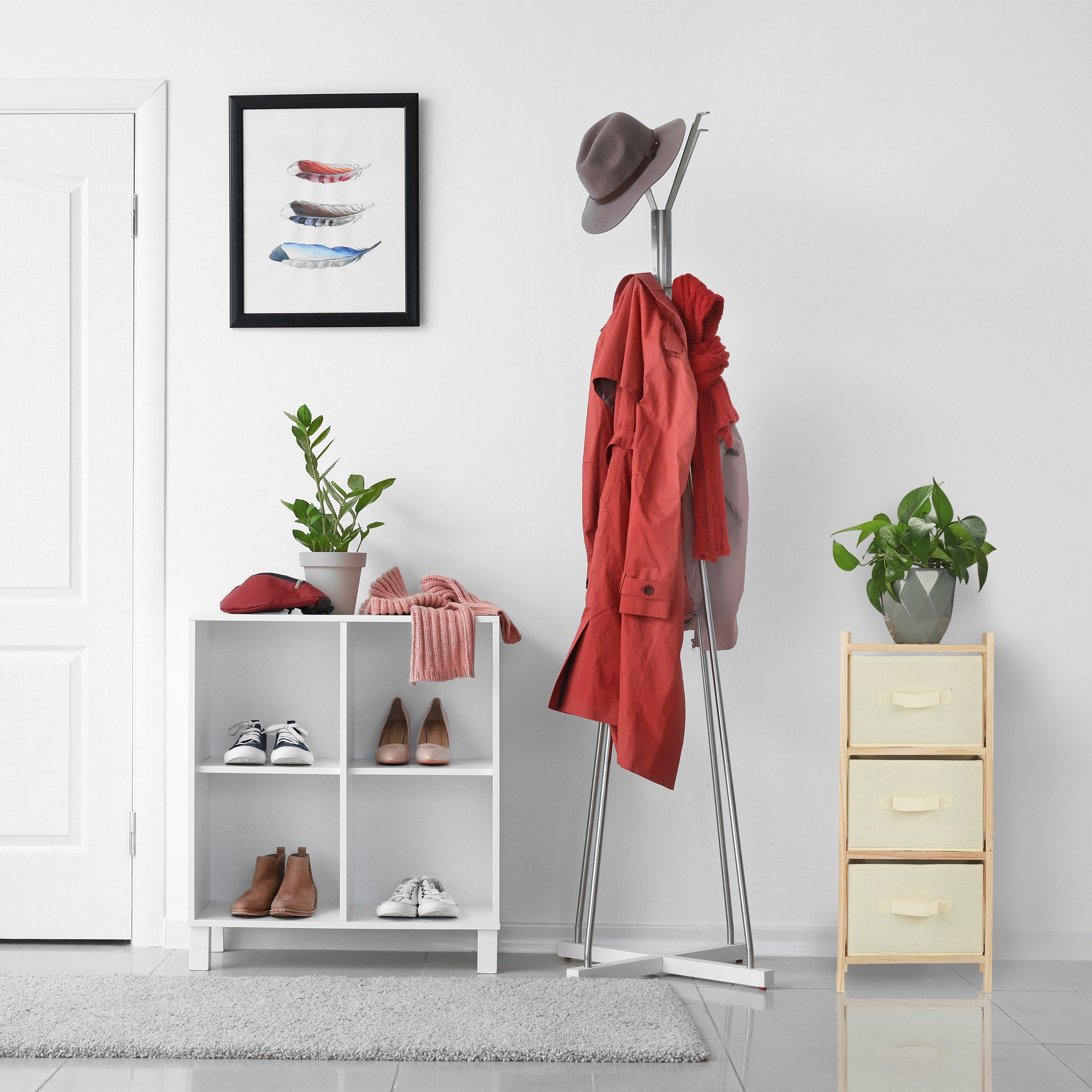 relaxdays Badregal mit 3 Körbe, Beige günstig online kaufen