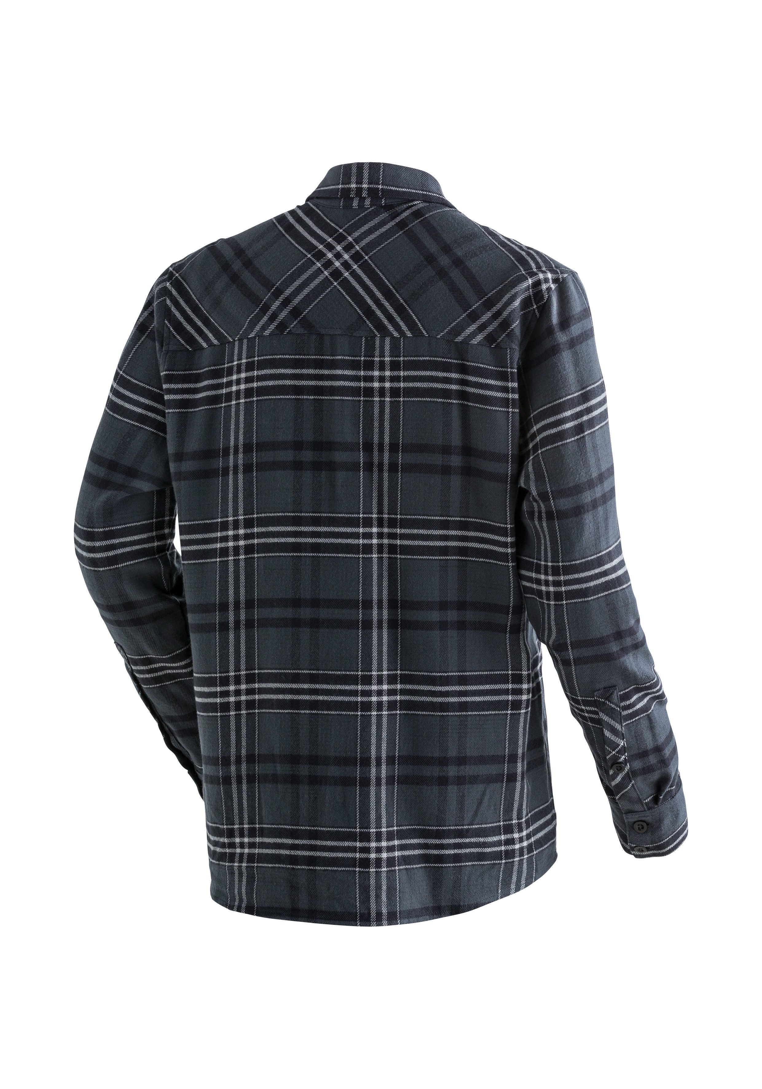 Maier Sports Flanellhemd Predeal M Herren Langarmhemd, Hemd mit lockerer Passform, 100% Baumwolle