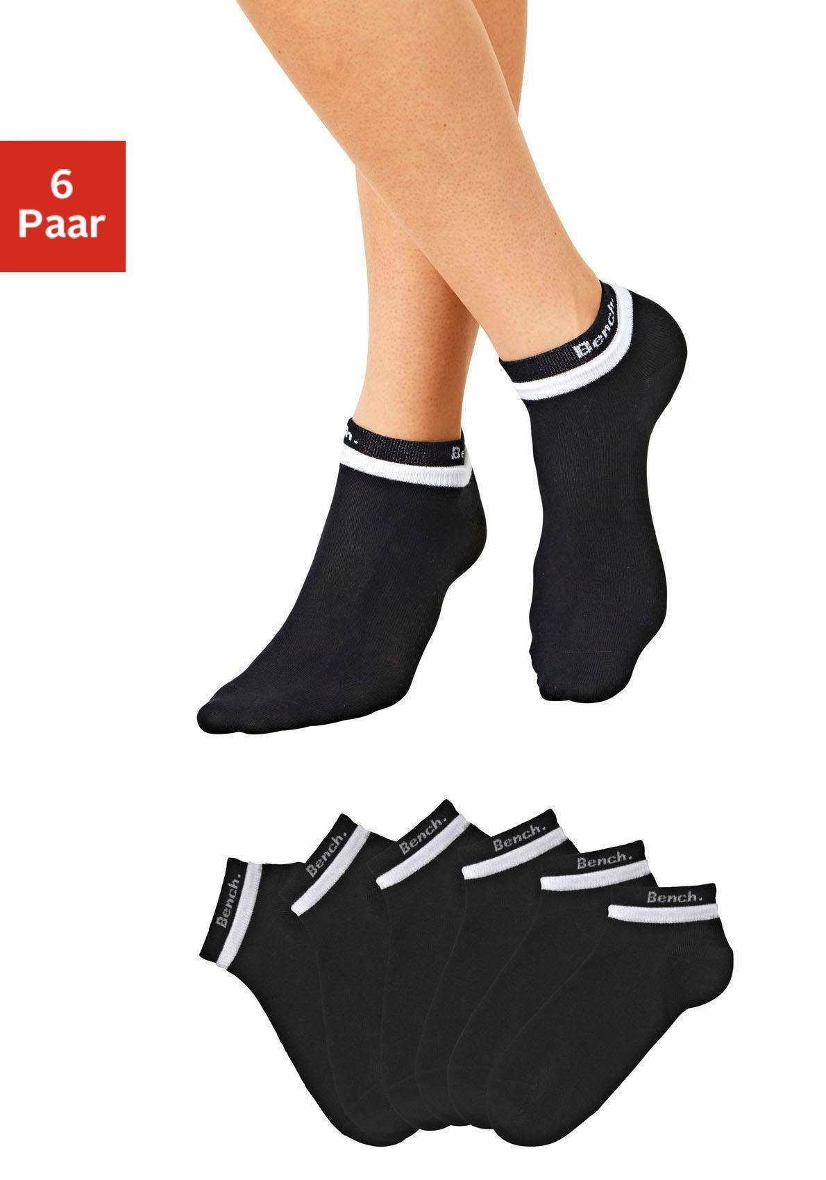 Bench. Kurzsocken Damen Sport und Freizeitsocken (Packung, 6-Paar, Gr. 35-38 bis 39-42) mit doppelten Bündchen