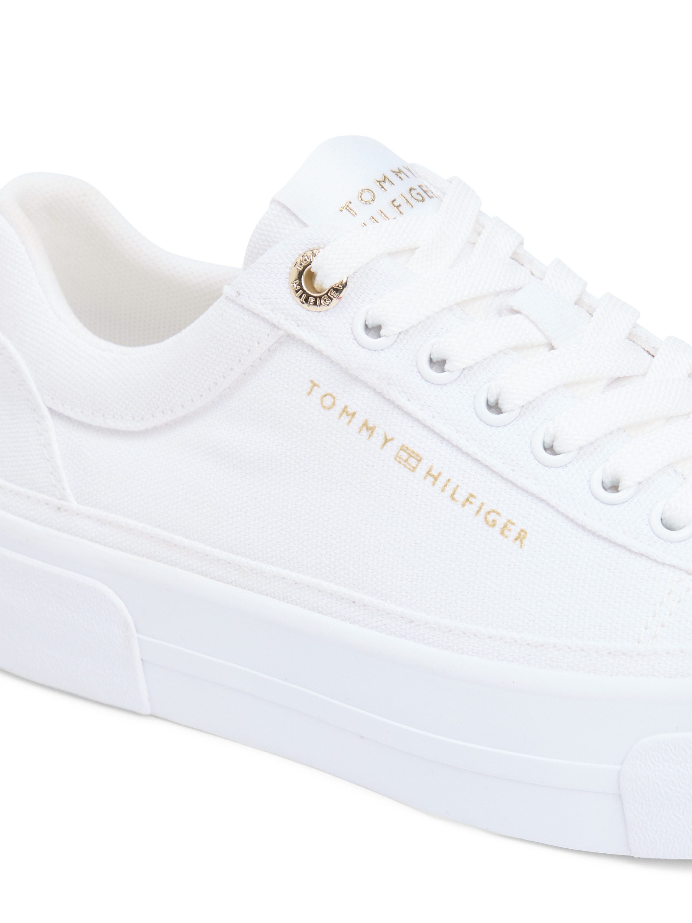 Tommy Hilfiger TH FOXING PLATFORM CANVAS Plateausneaker Freizeitschuh, Schnürschuh, Halbschuh mit Schaftrand-Polsterung