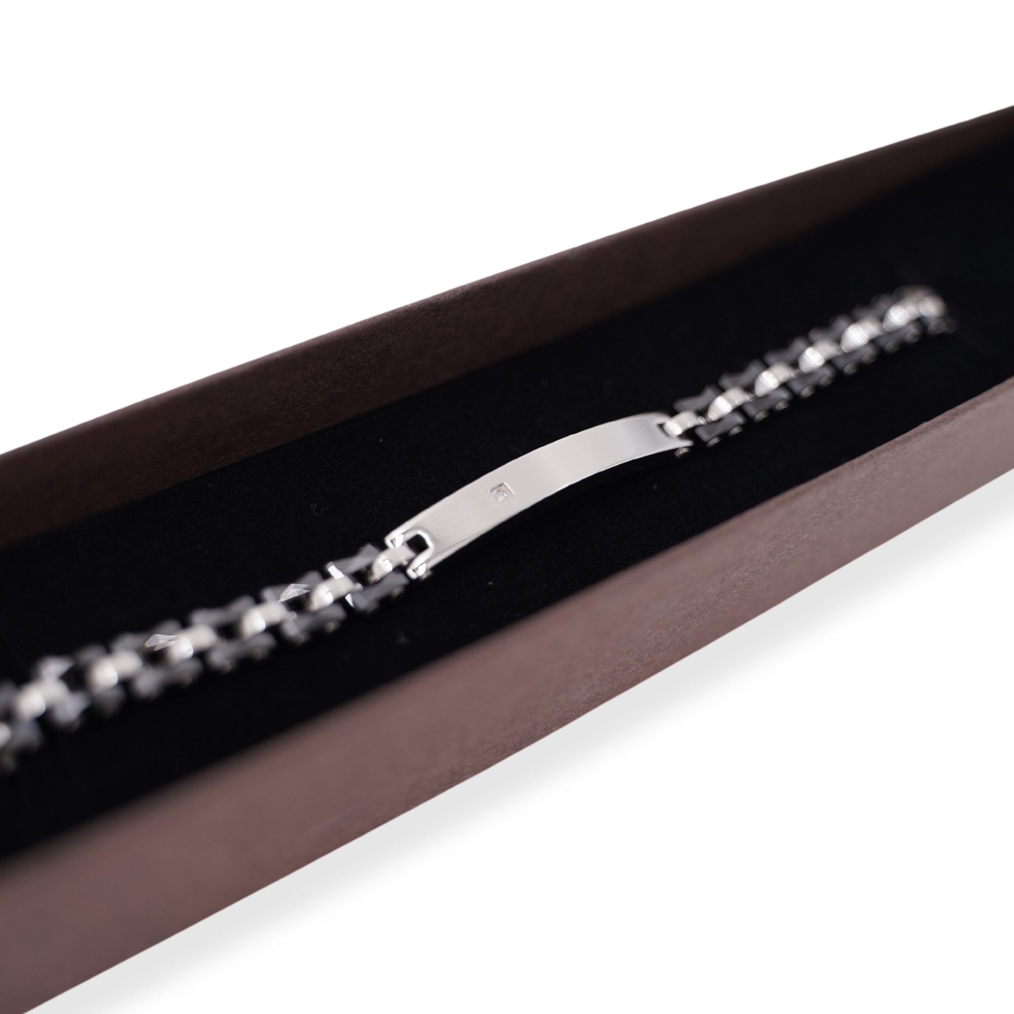 Amen Armband Armband Edelstahl black ceramic white diamond, black ceramic white diamond