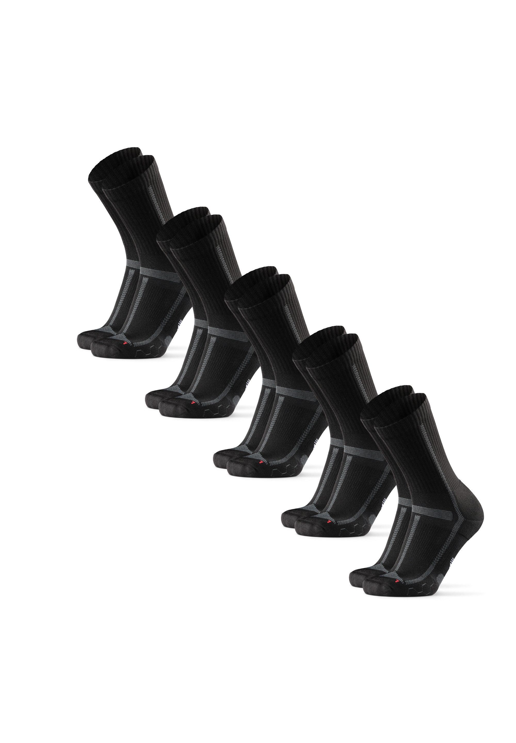 DANISH ENDURANCE Basicsocken Long Distance Running Crew (5-Paar) Wadenlange Sportsocken für Läufer, Anti-Blasen & Rutschfest