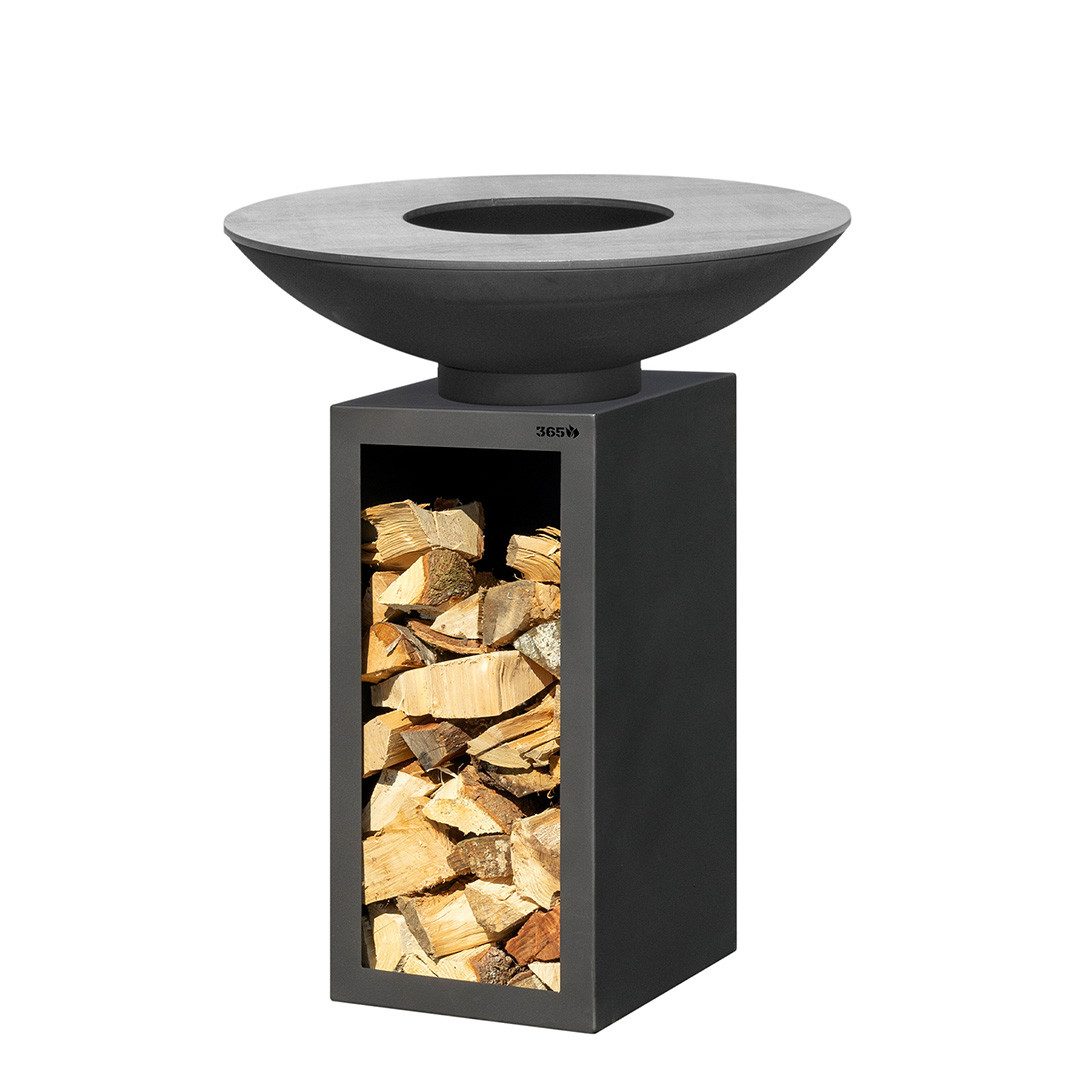 Feuercampus Grillplatte Plancha-Set PIO 80 Basic 1 schwarz - mit Holzlager