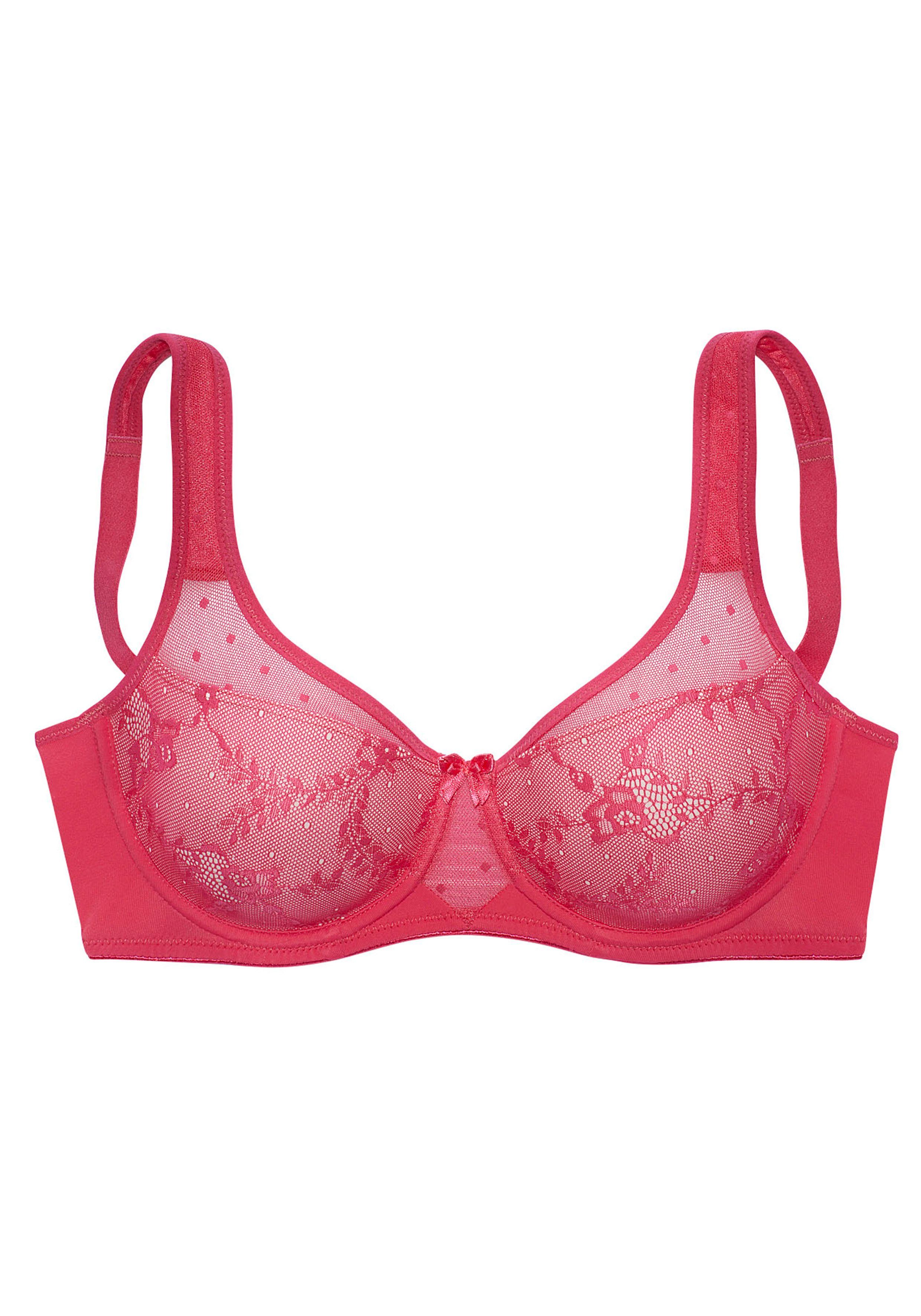 Nuance Minimizer-BH mit Bügel, Spitze, Dessous Basic feiner, floraler gemoldet pink-hellrosa mit